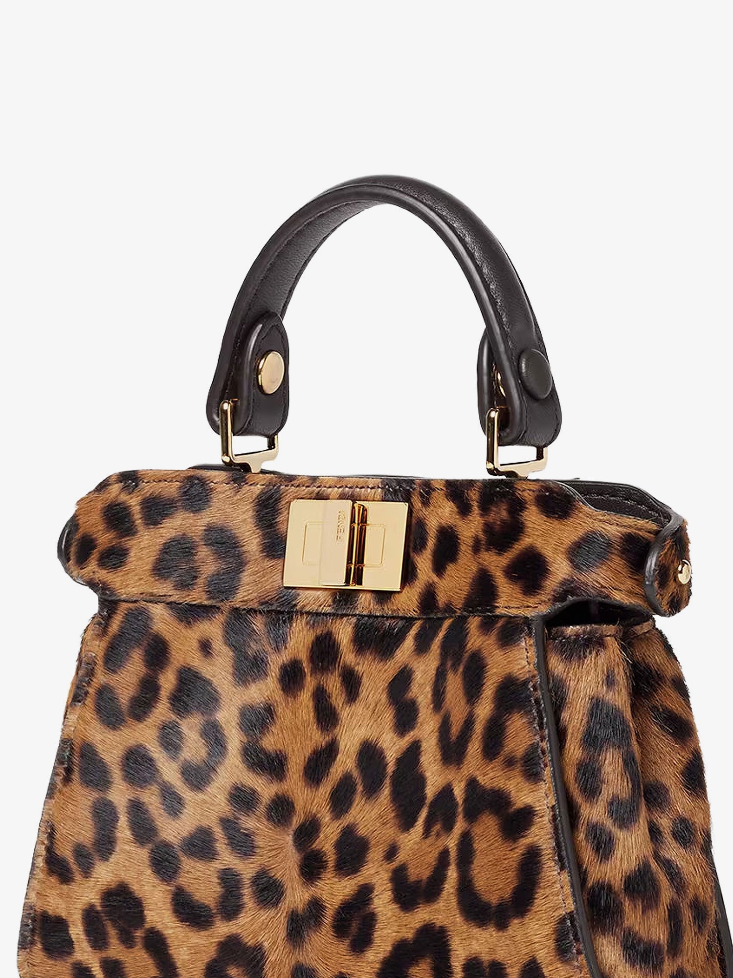 Fendi Nano Peekaboo Shoulder Bag With Fendi Leo Print