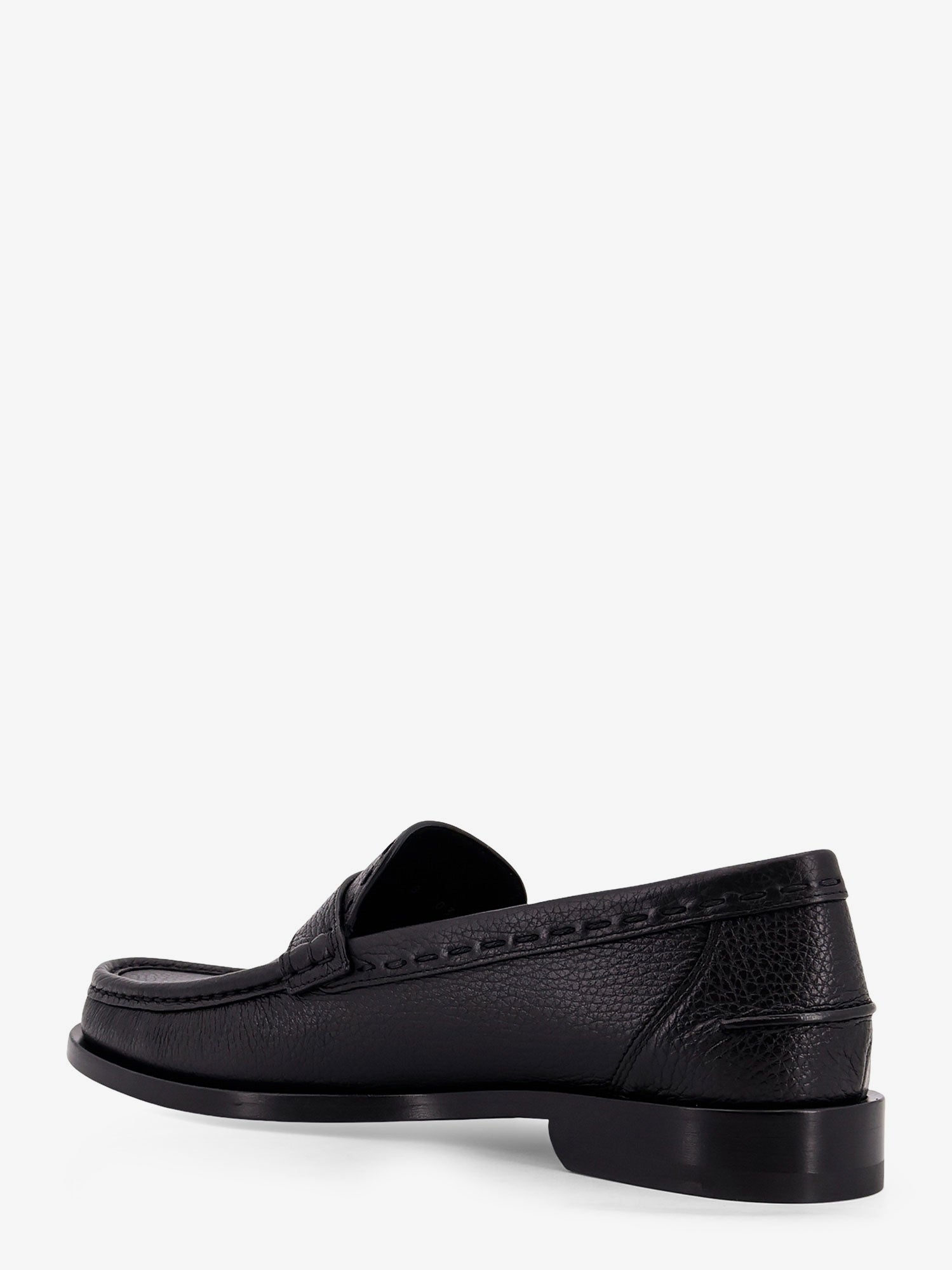 Fendi Ff Metal Leather Loafers