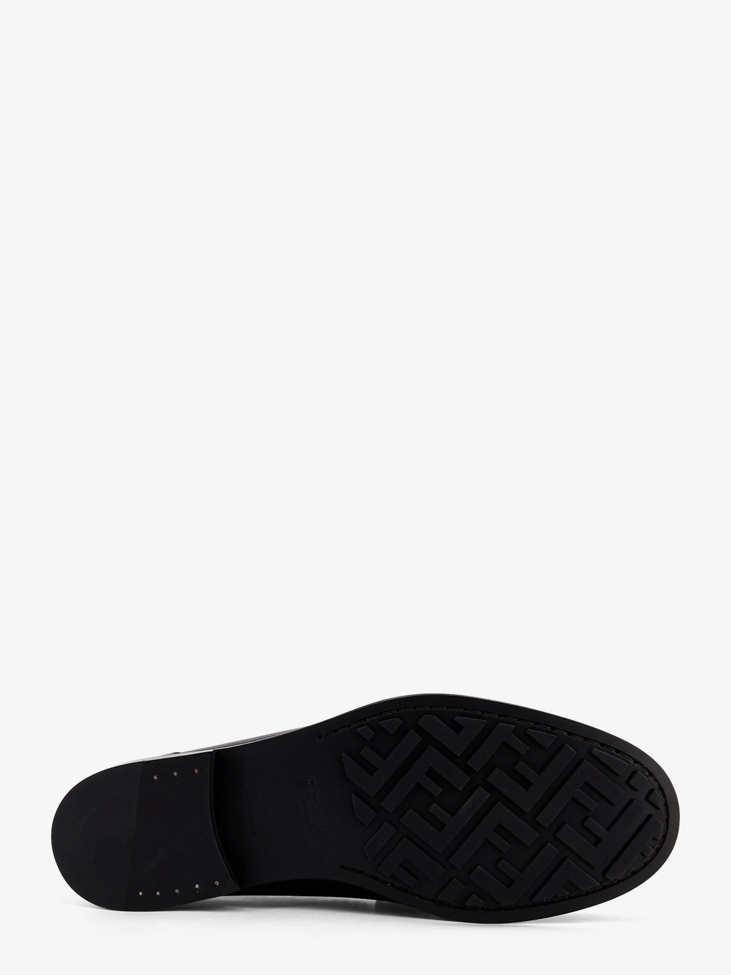 Fendi Ff Metal Leather Loafers