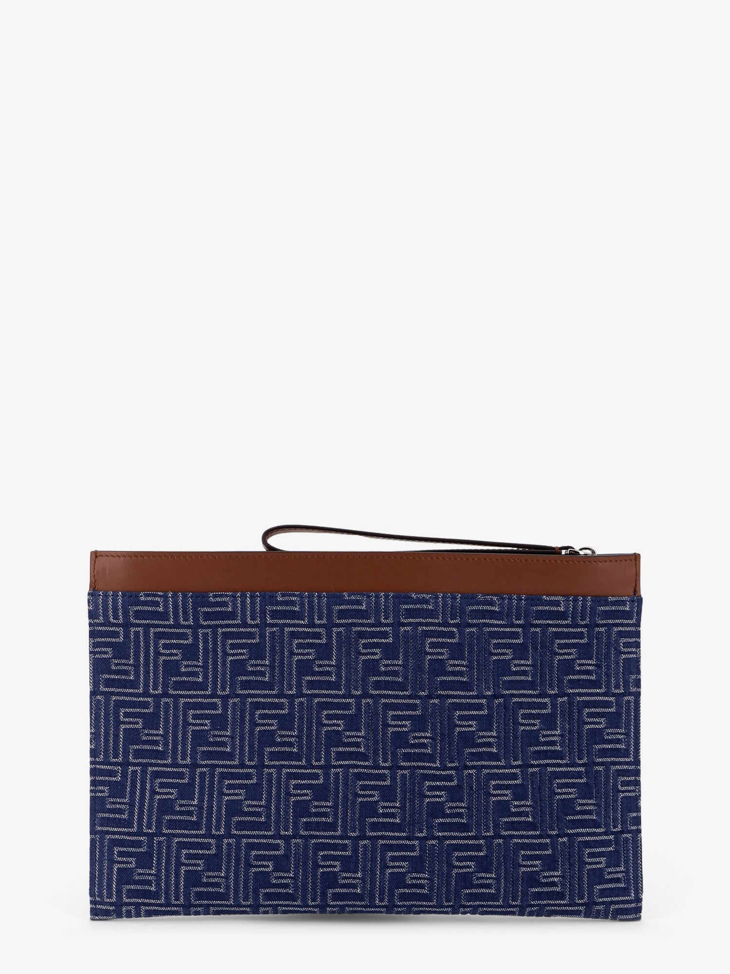 Fendi Ff Jacquard Denim Clutch