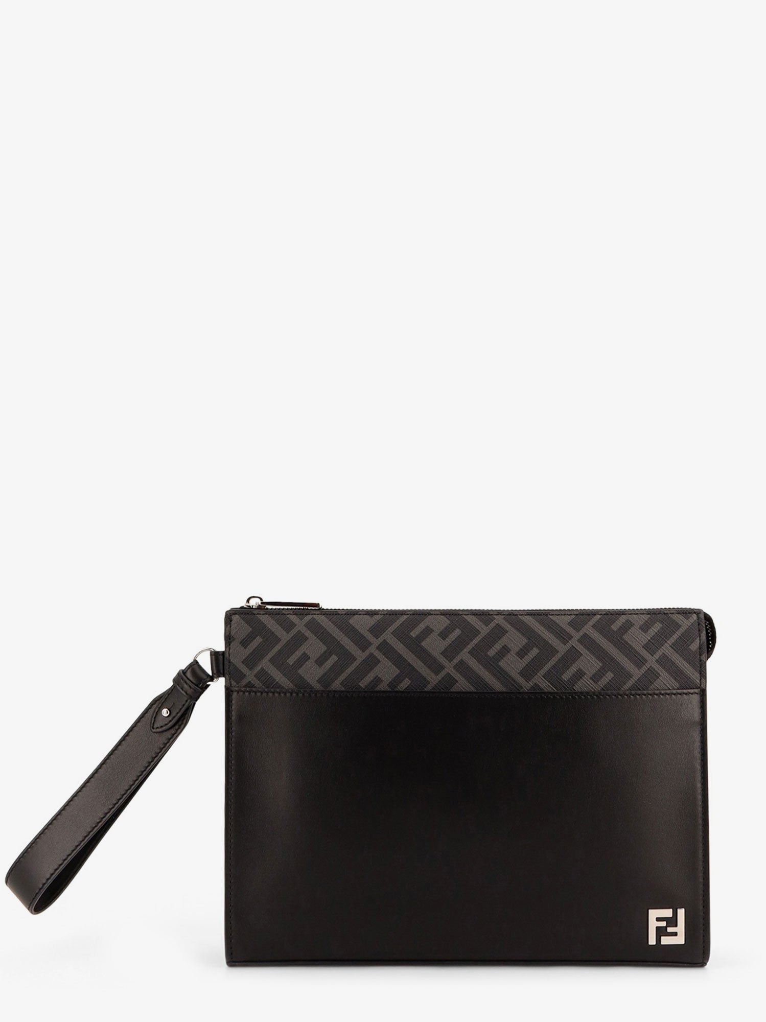 Fendi Squared Ff Leather Clutch