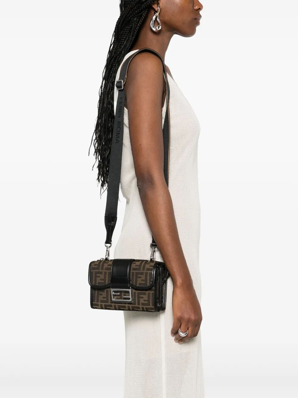 Fendi Baguette Double Jacquard Shoulder Bag