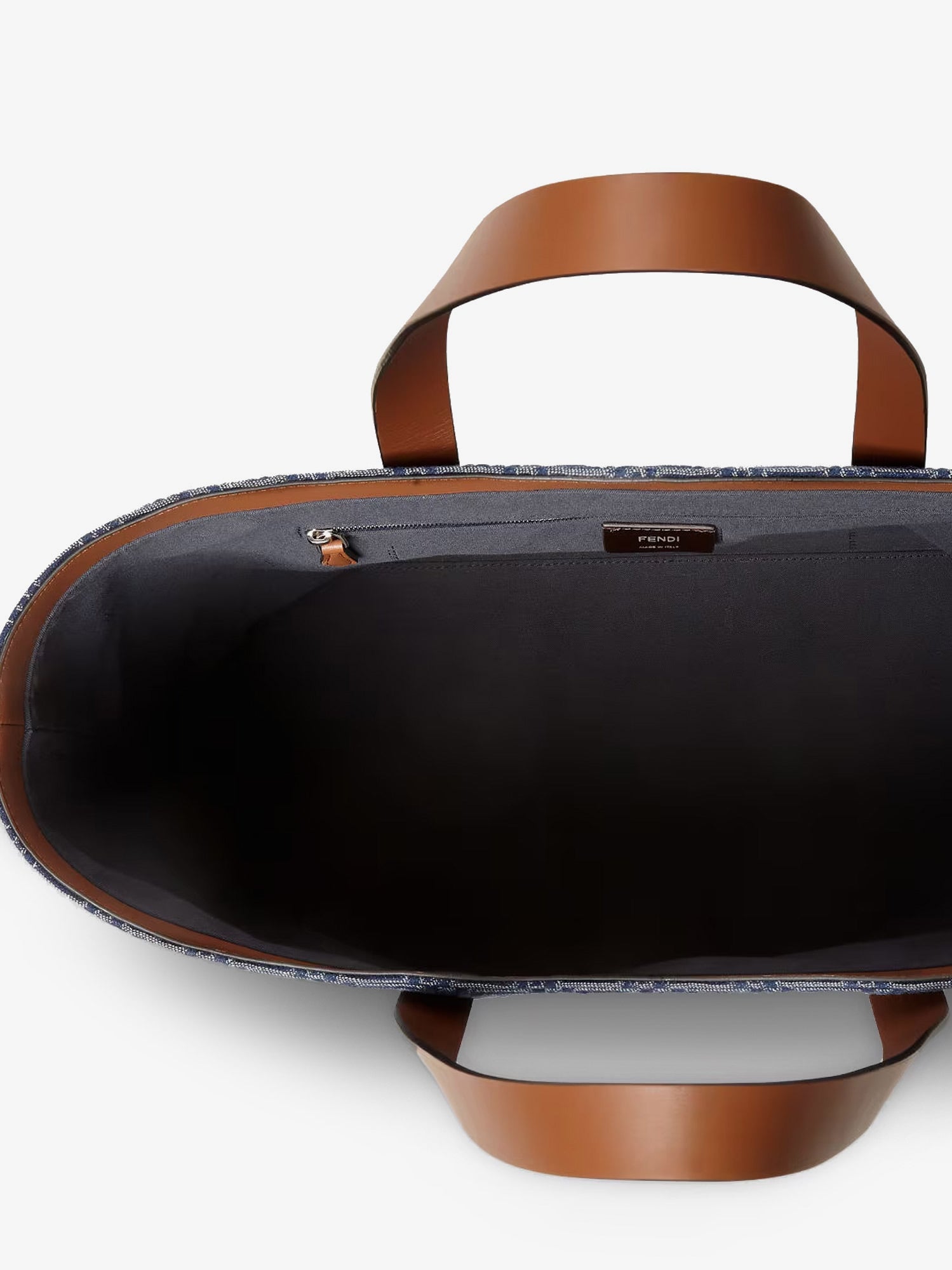 Fendi Ff Jacquard Tote Bag With Denim Effect