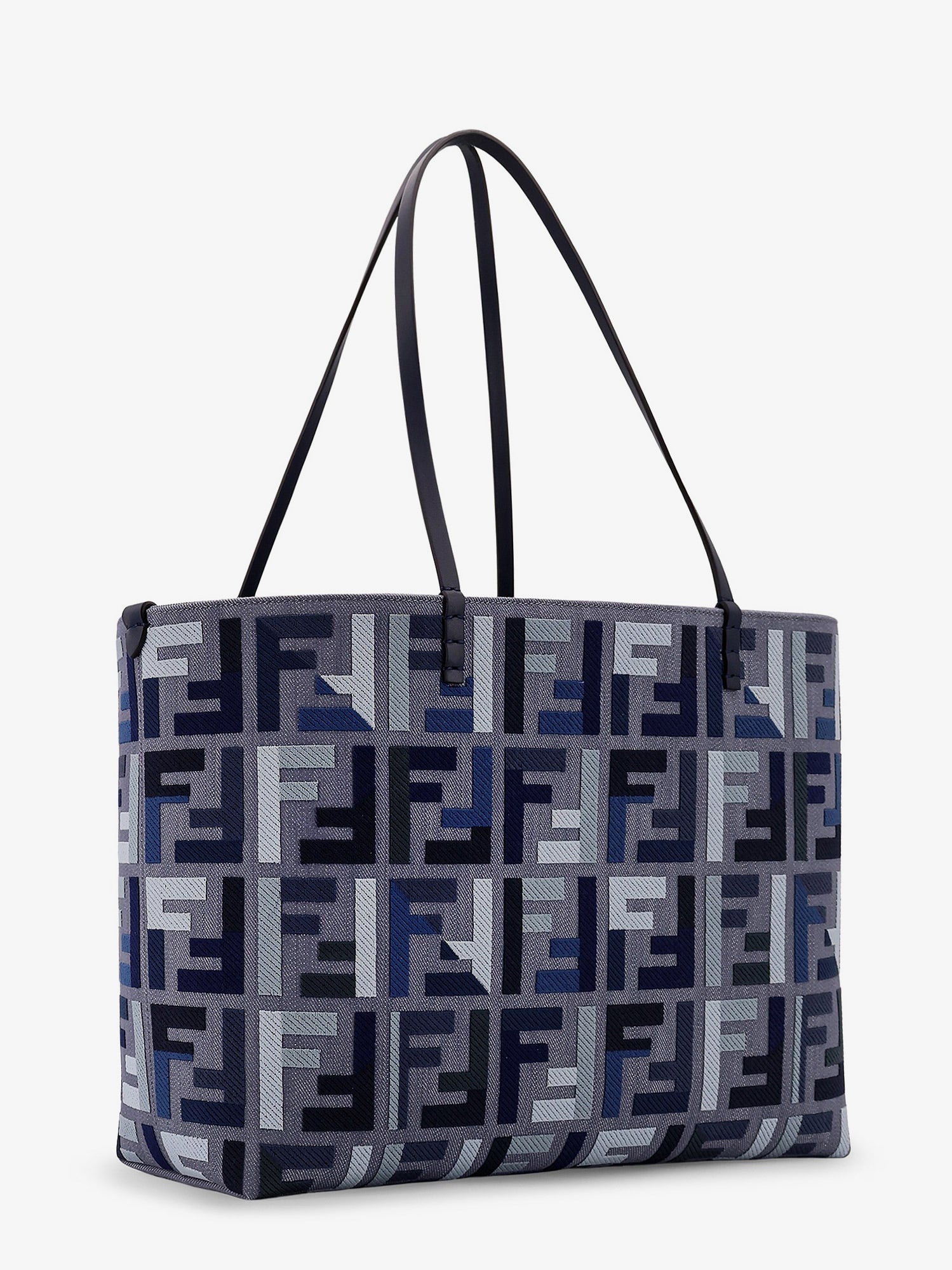 Fendi Roll Large Jacquard Ff Fabric Tote Bag