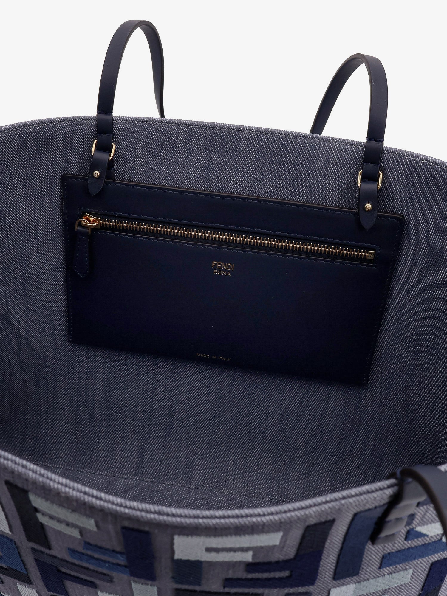 Fendi Roll Large Jacquard Ff Fabric Tote Bag