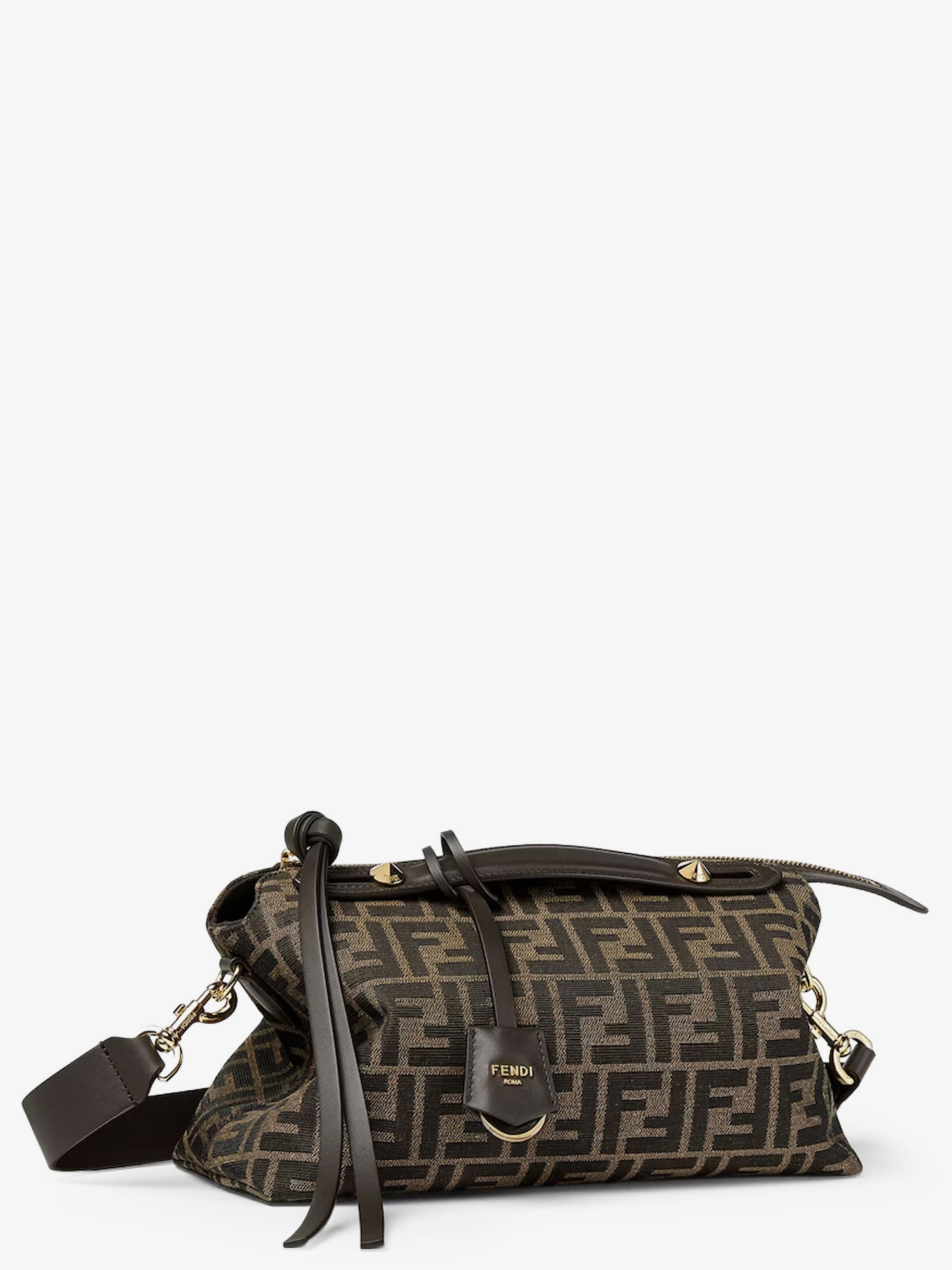 Fendi By The Way Soft Medium Ff Jacquard Fabric And Leather