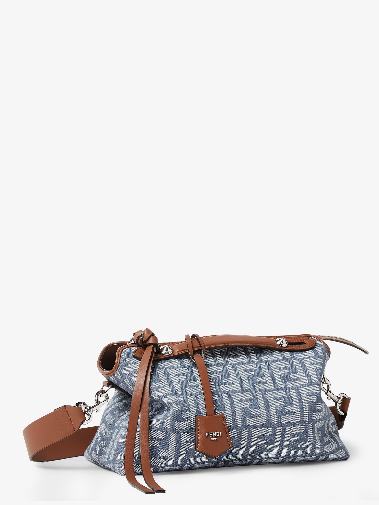 Fendi By The Way Soft Medium Ff Jacquard Denim Crossbody Bag
