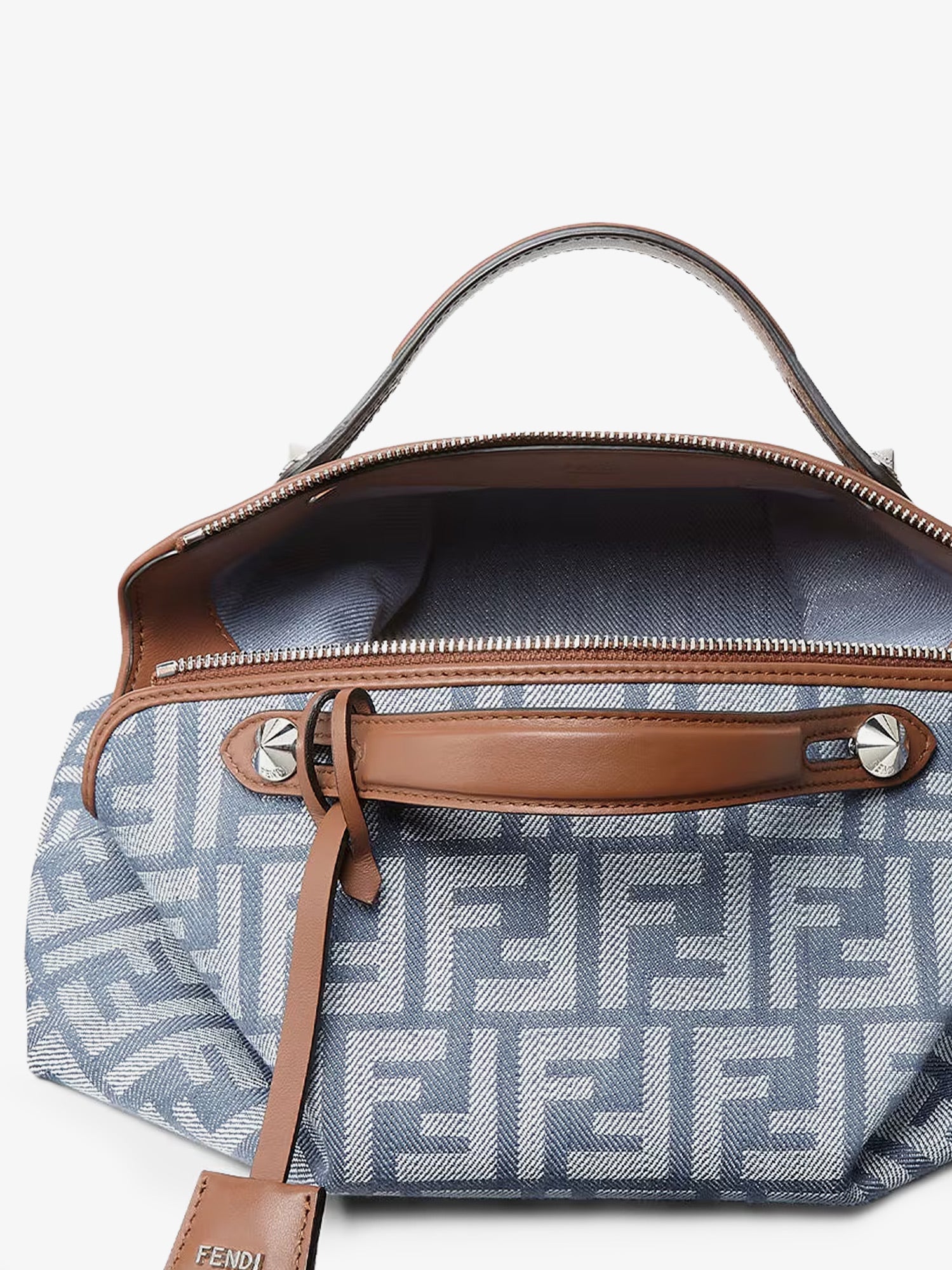 Fendi By The Way Soft Medium Ff Jacquard Denim Crossbody Bag