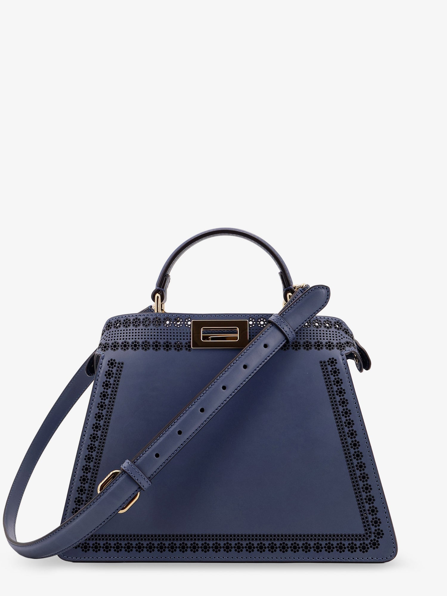 Fendi Peekaboo Iseeu Small Leather Shoulder Bag With Laser-cut Coral Bandana Motif