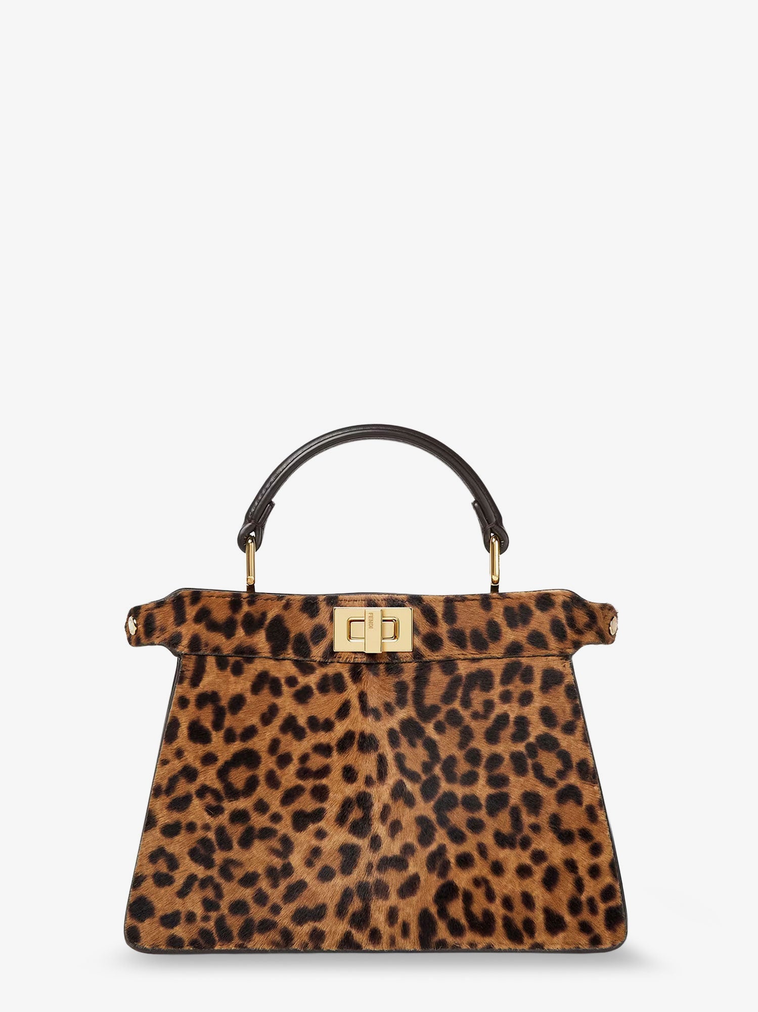 Fendi Peekaboo Iseeu Petite Leather Shoulder Bag With Fendi Leo Print