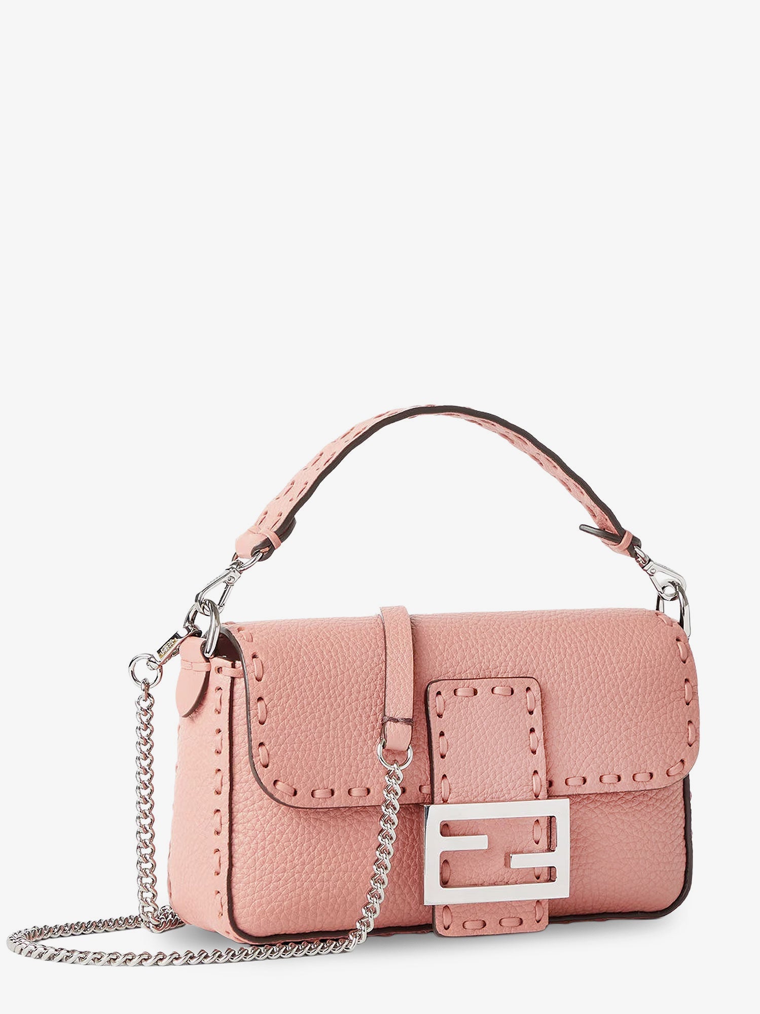 Fendi Mini Baguette Leather Shoulder Bag