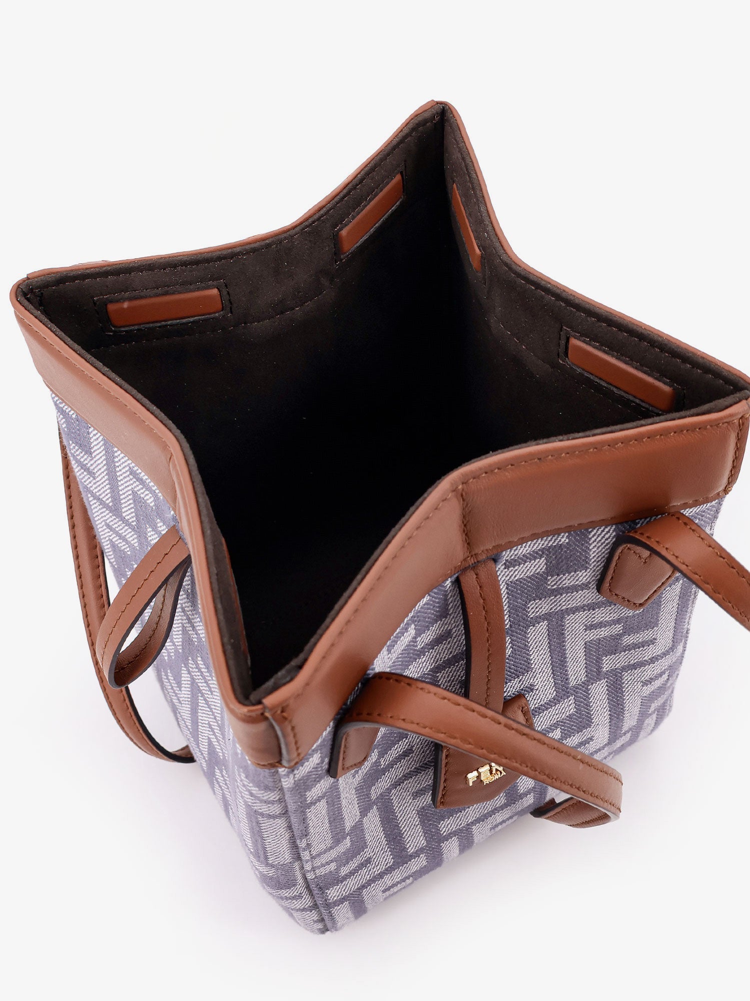 Fendi Origami Mini Ff Jacquard Fabric And Leather Shoulder Bag