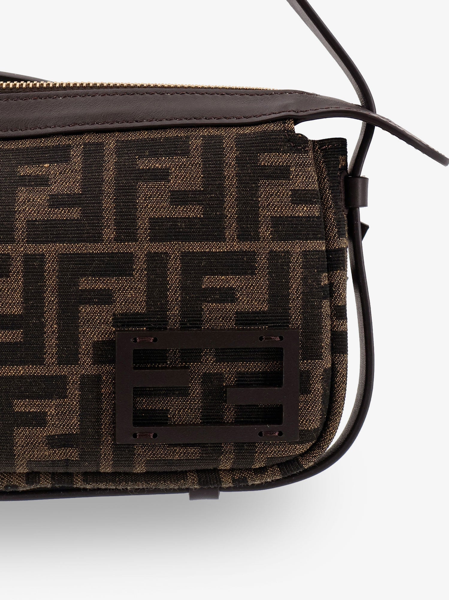Fendi Simply Fendi Mini Ffjacquard Fabric Shoulder Bag