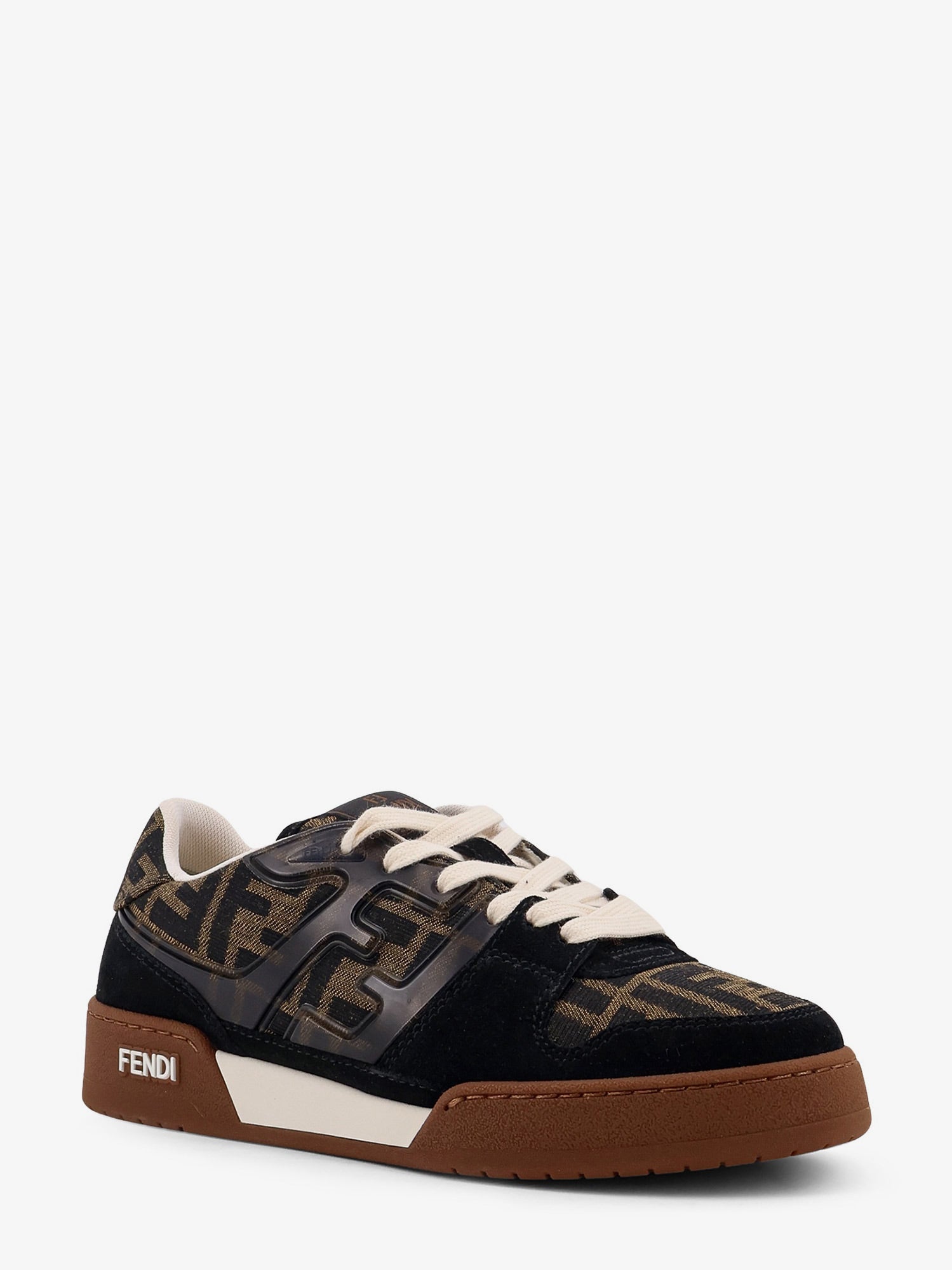 Fendi Fendi Match Suede Sneakers With Jacquard Ff Fabric Inserts