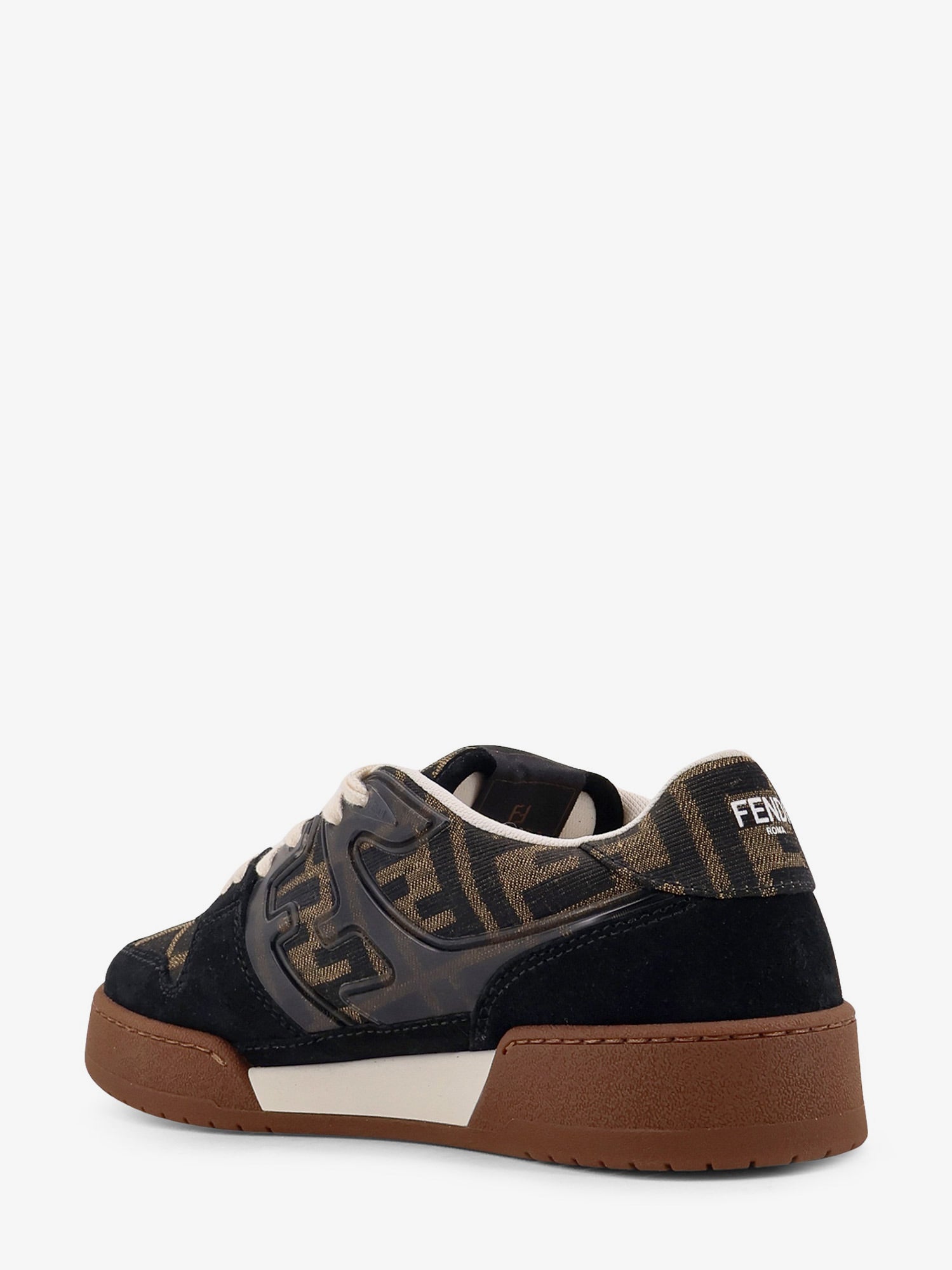Fendi Fendi Match Suede Sneakers With Jacquard Ff Fabric Inserts