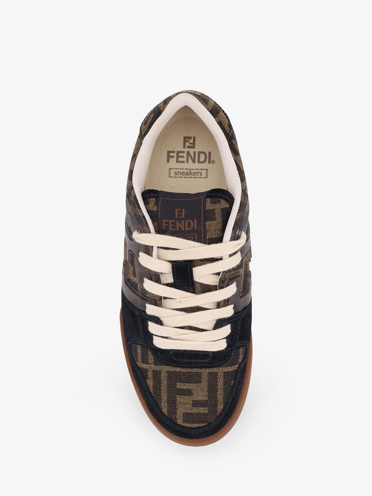 Fendi Fendi Match Suede Sneakers With Jacquard Ff Fabric Inserts