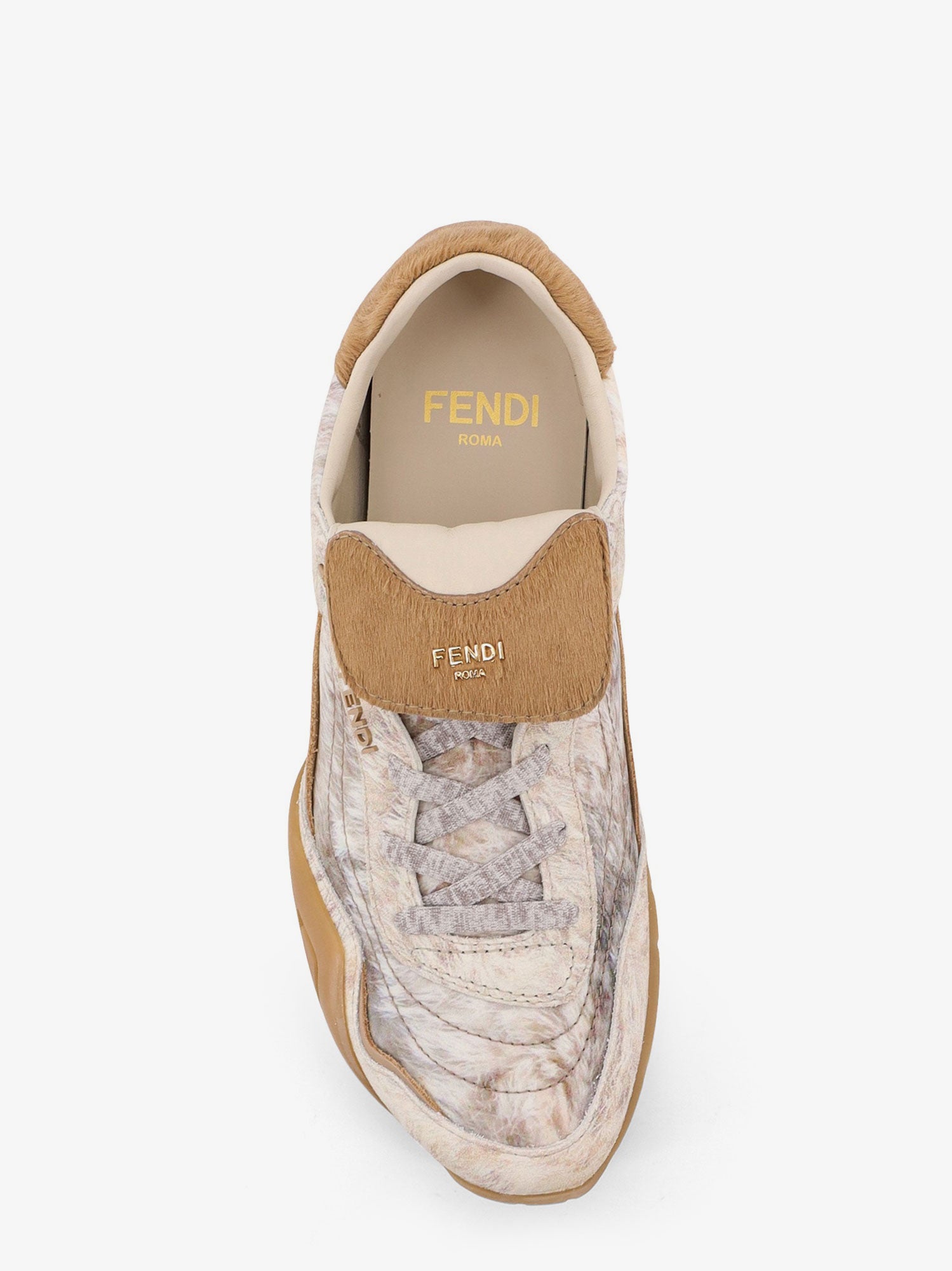 Fendi Wave Pulse Leather And Fabric Sneakers
