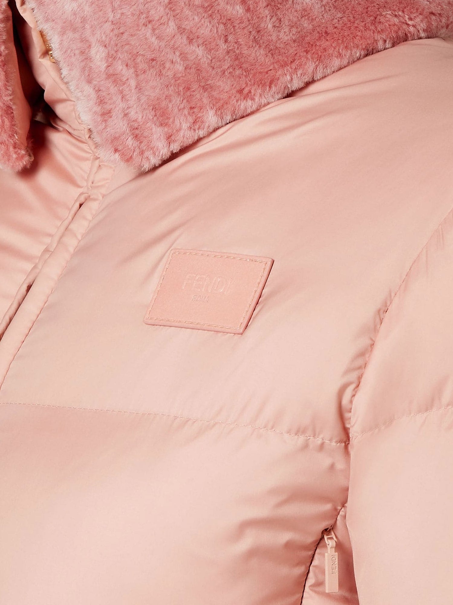 Fendi Technical Fabric And Shearling Down Jacket