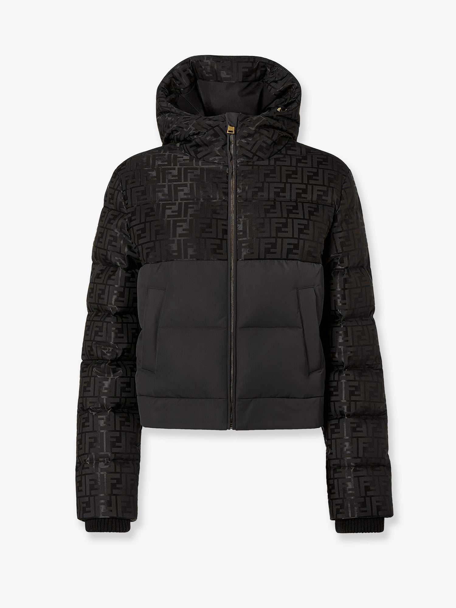 Fendi Down Jacket With Ff Jacquard Insert