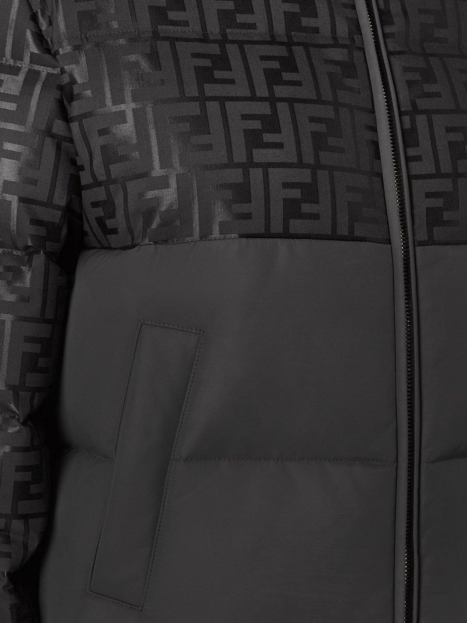 Fendi Down Jacket With Ff Jacquard Insert