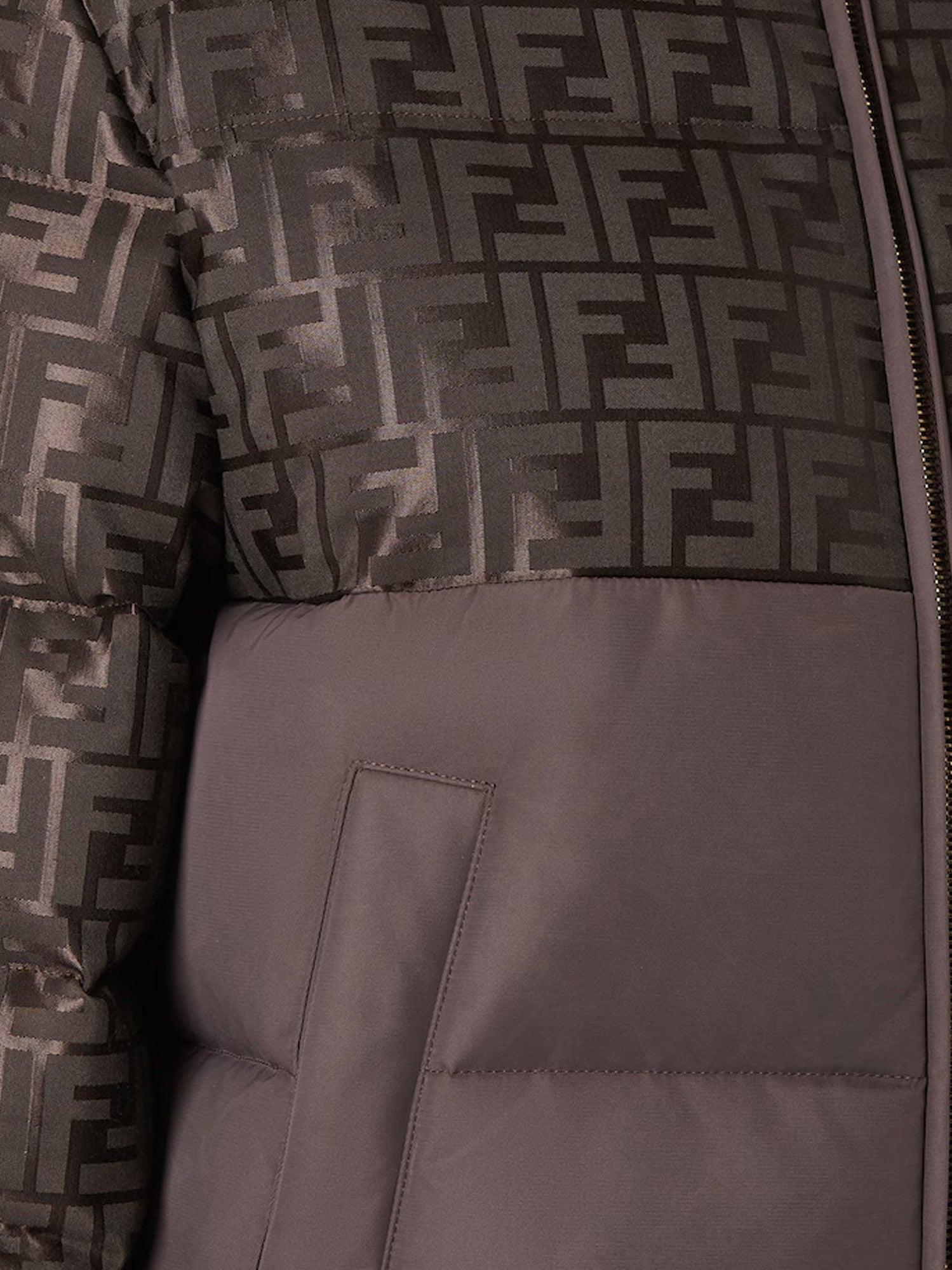 Fendi Ff Jacquard Nylon Down Jacket