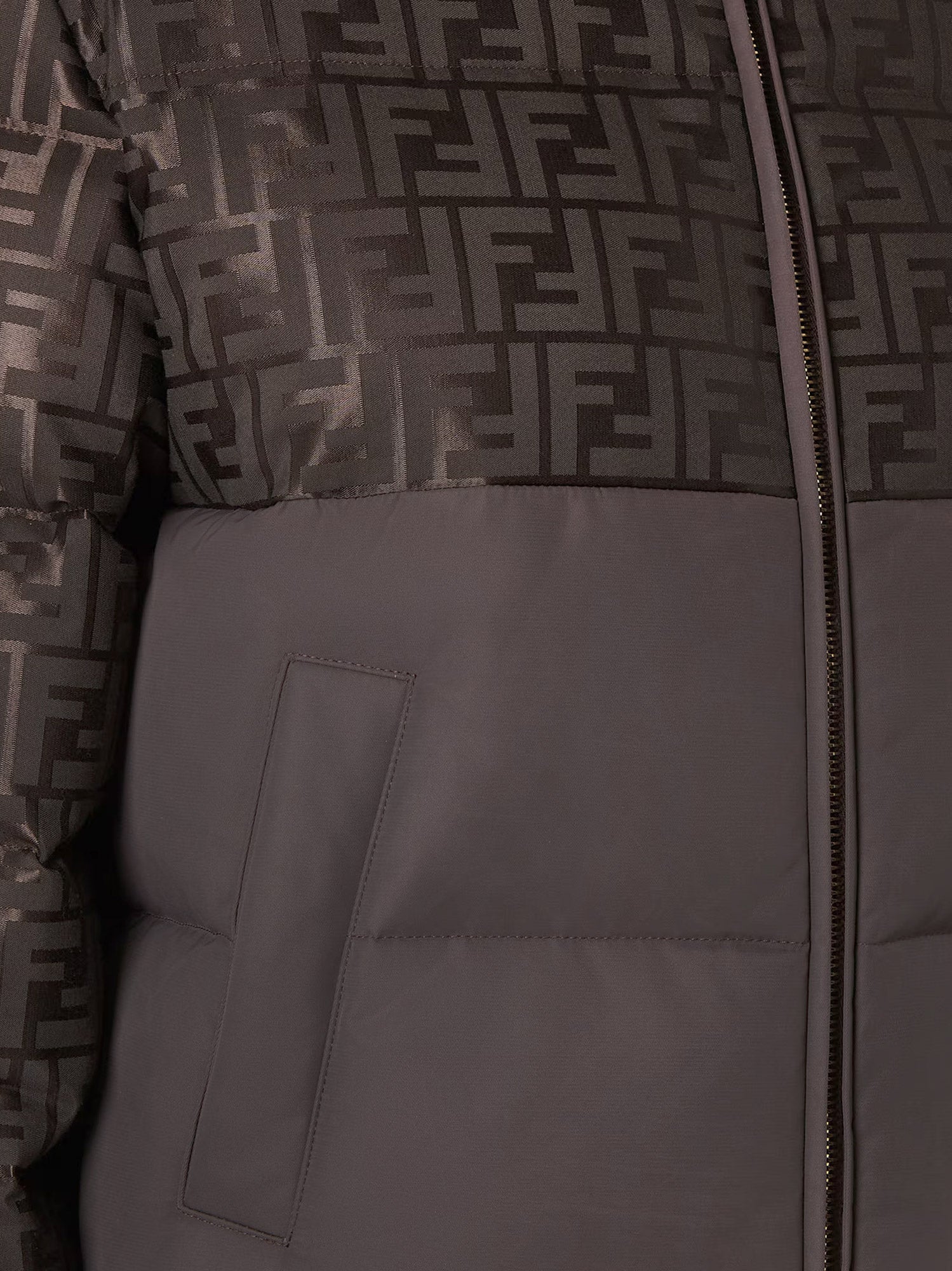 Fendi Down Jacket With Ff Jacquard Insert