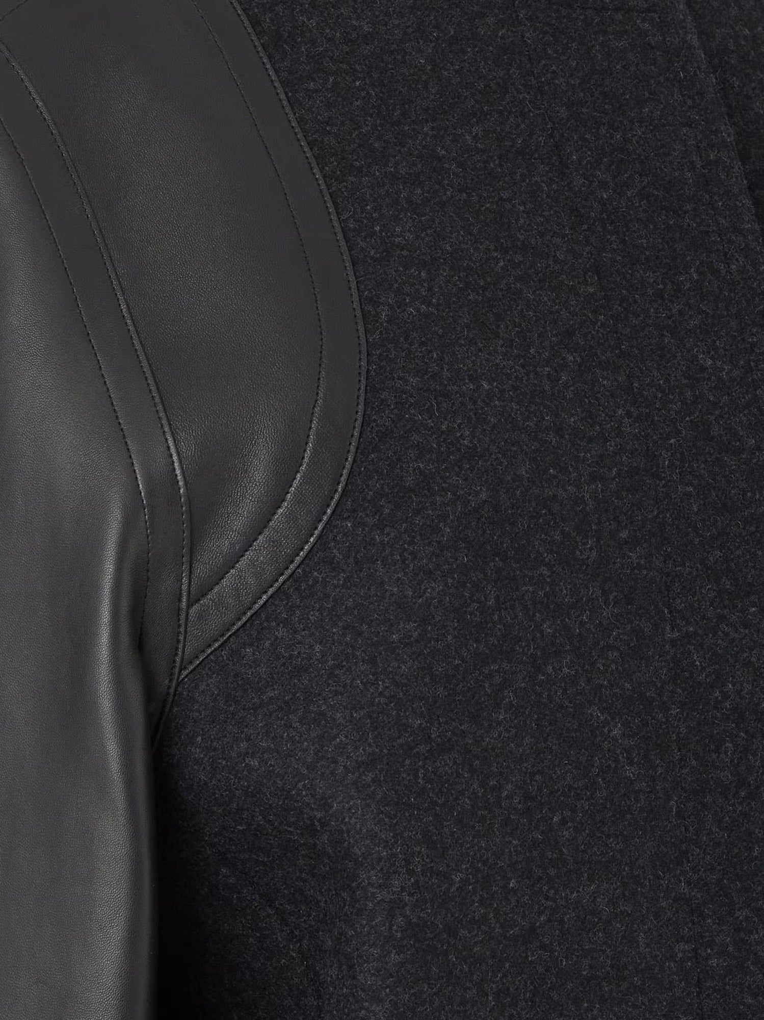 Fendi Virgin Wool Coat With Leather Sleeves