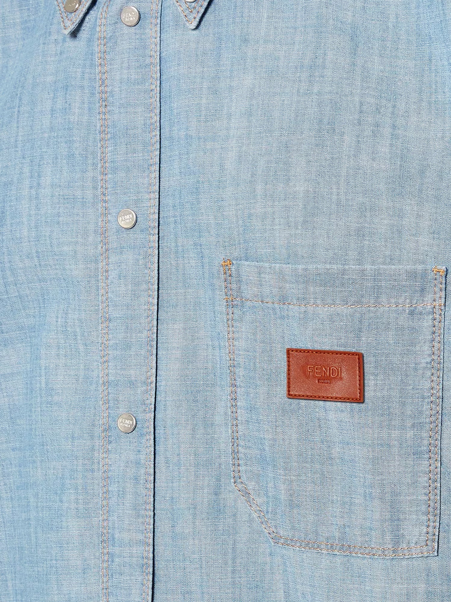 Fendi Cotton Shirt With Denim Effect