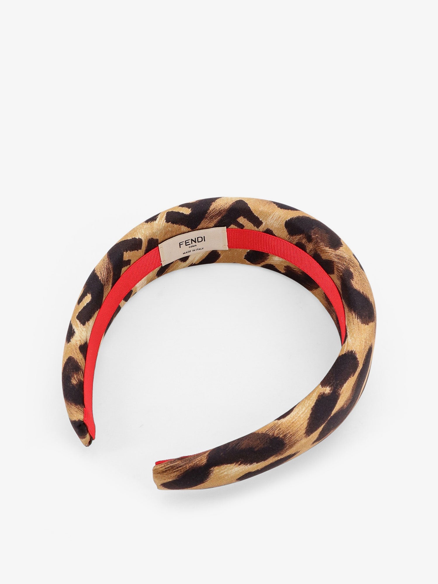 Fendi Silk Headband With Fendi Leo Print