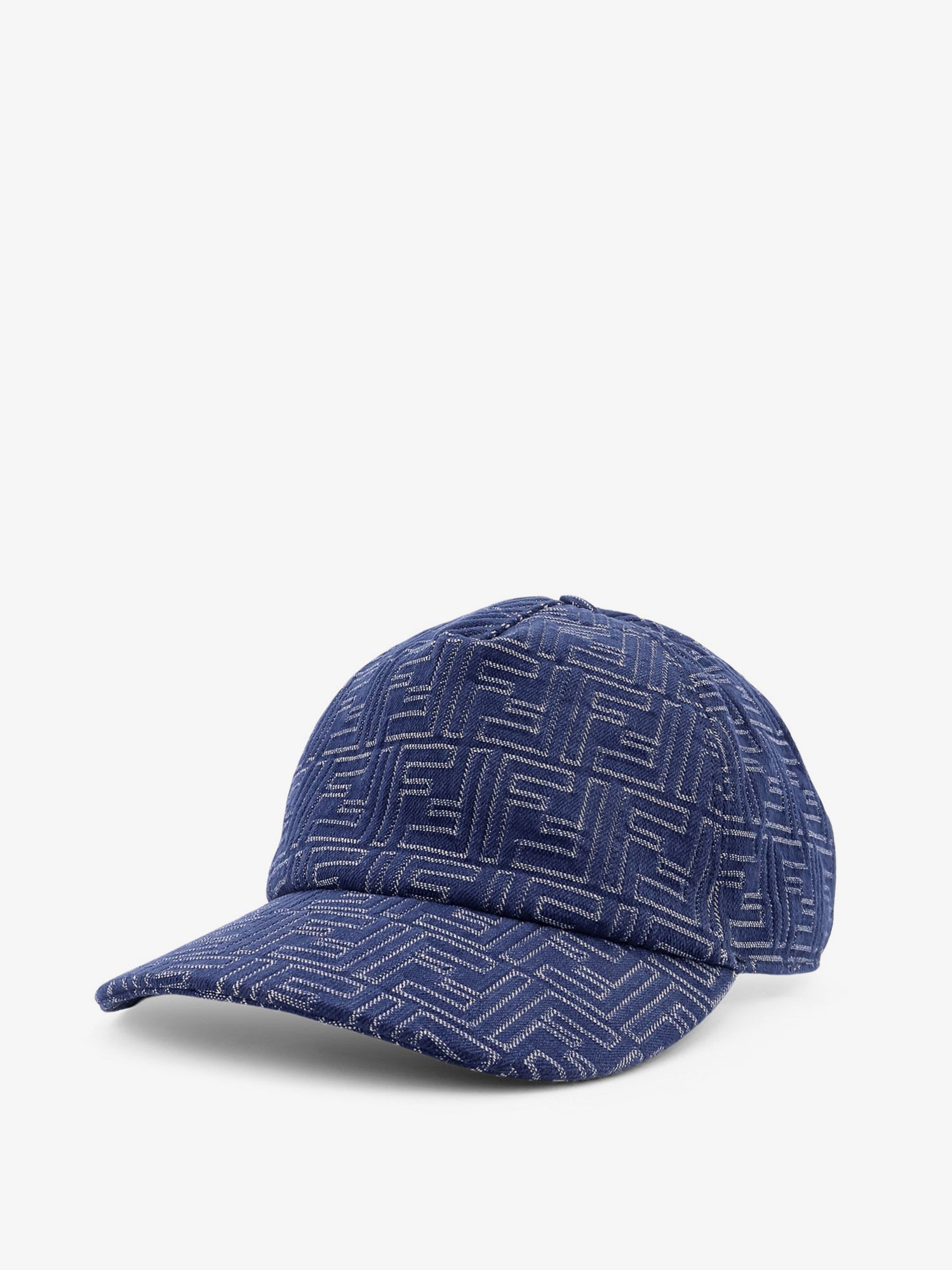 Fendi Ff Jacquard Denim Baseball Hat