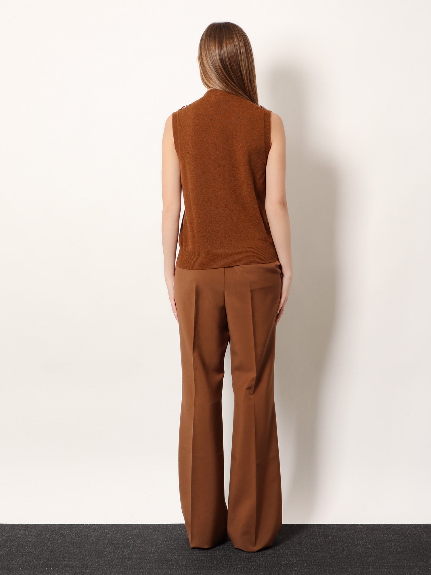 Fendi Sleeveless Wool And Cashmere Sweater