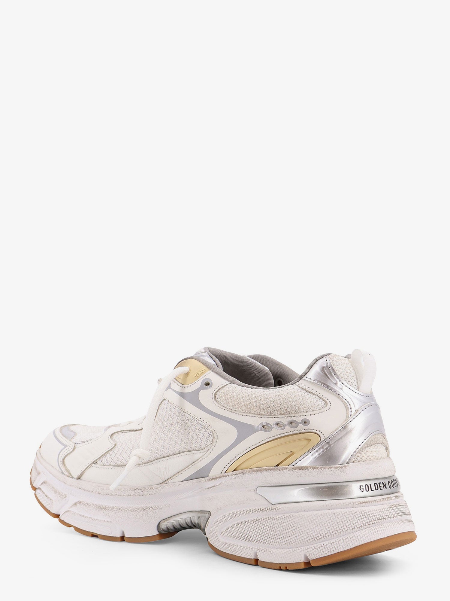 Golden Goose Lightstar Mesh Sneakers With Leather Inserts