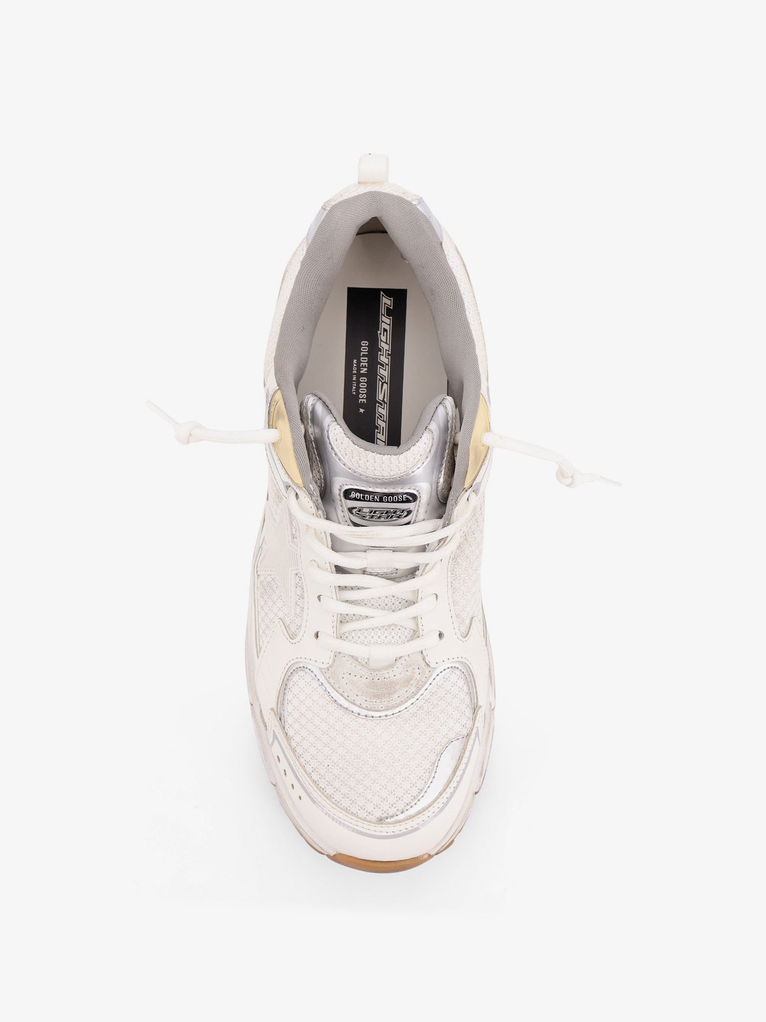Golden Goose Lightstar Mesh Sneakers With Leather Inserts