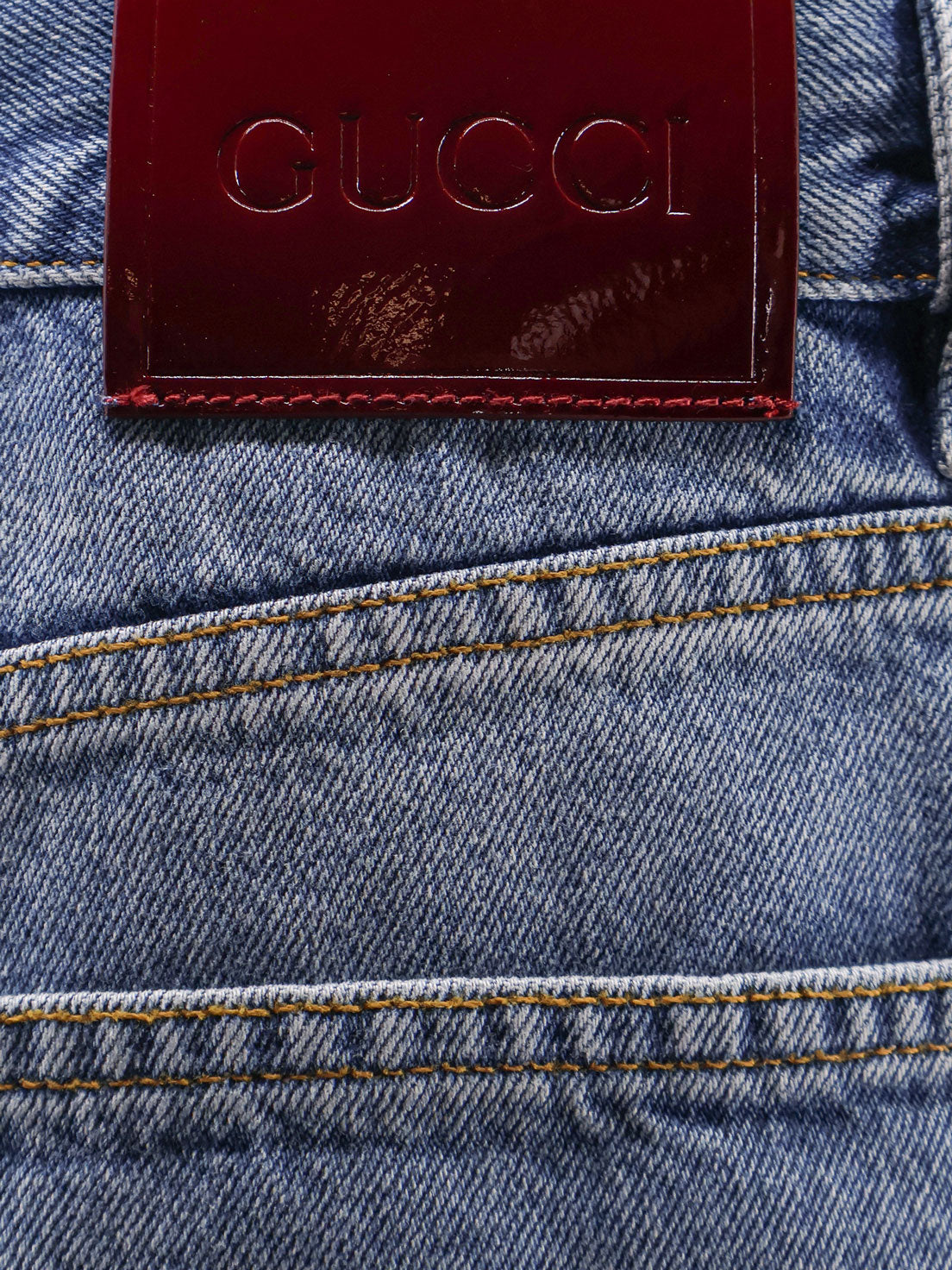 Gucci Cotton Jeans With Gucci Rosso Ancora Naplak Tag