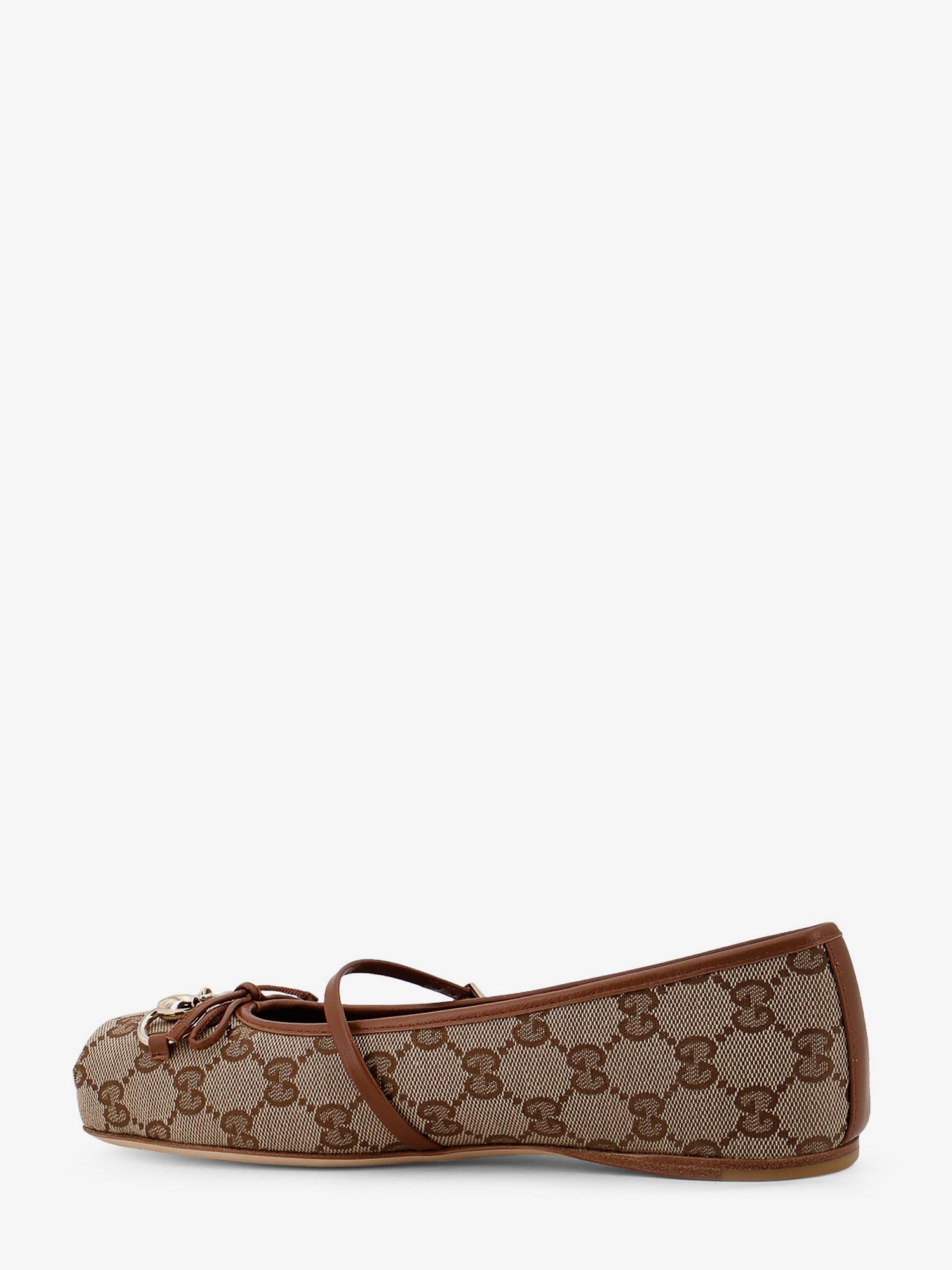 Gucci Gg Fabric Ballerinas With Metal Horsebit