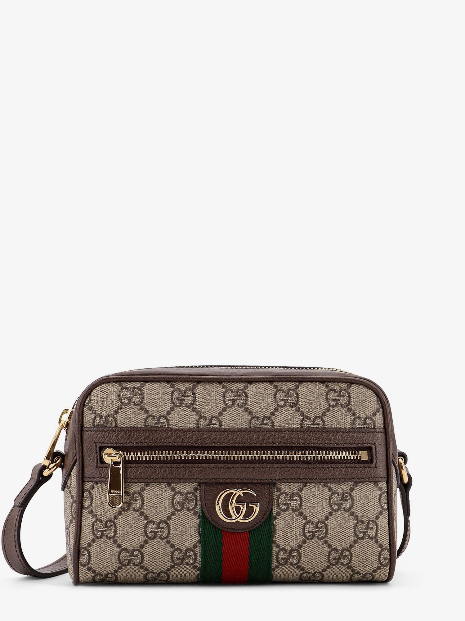 Gucci Gg Supreme Fabric Shoulder Bag With Web Band