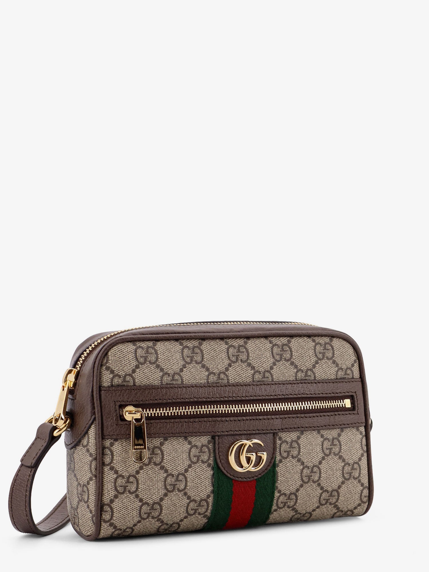 Gucci Gg Supreme Fabric Shoulder Bag With Web Band
