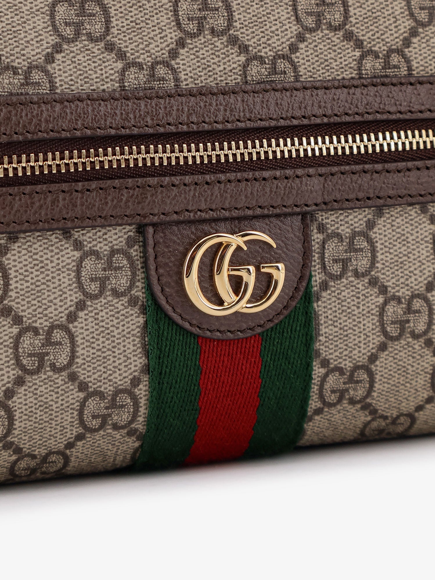 Gucci Gg Supreme Fabric Shoulder Bag With Web Band