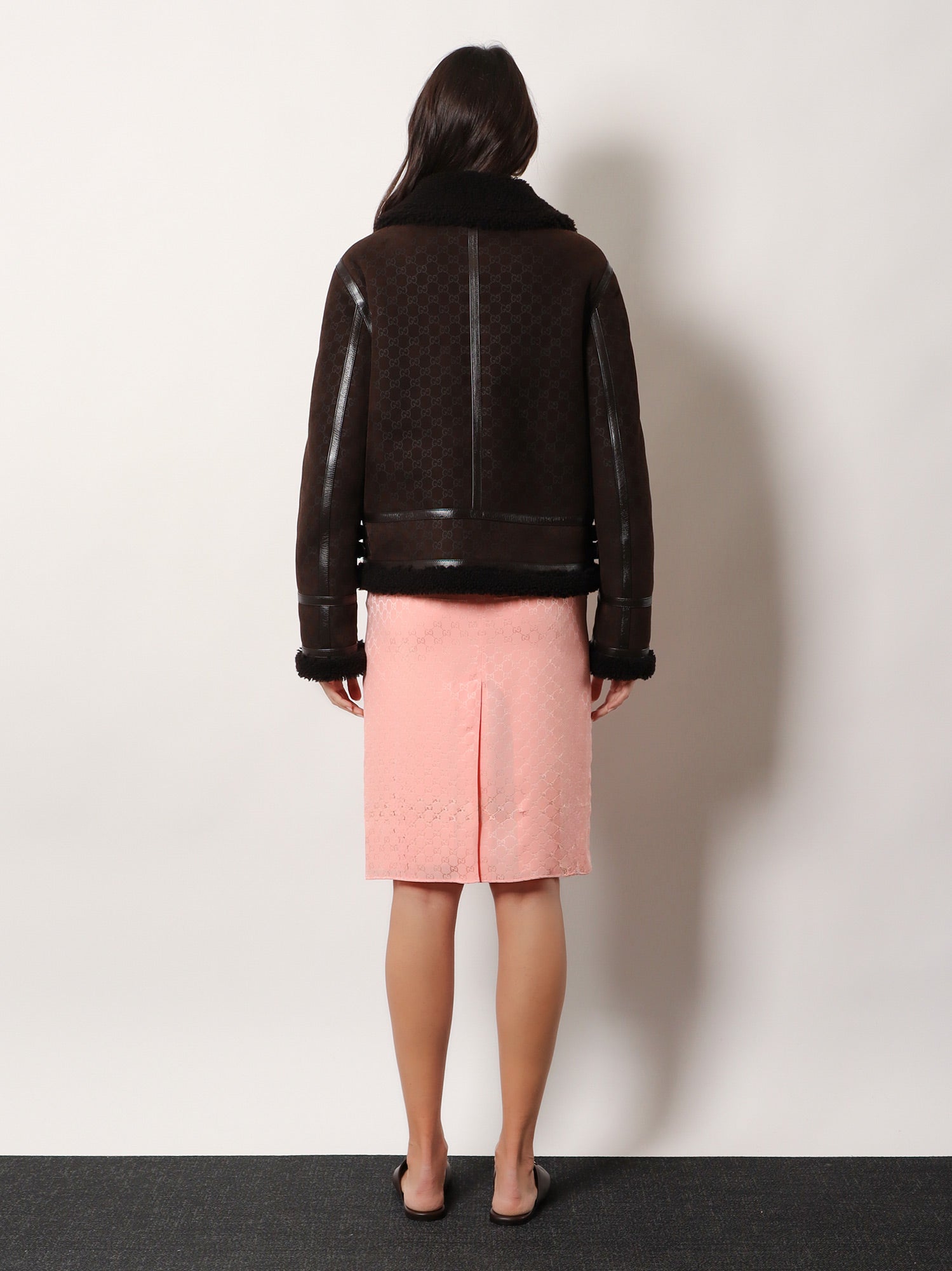 Gucci Suede Jacket With Gg Motif