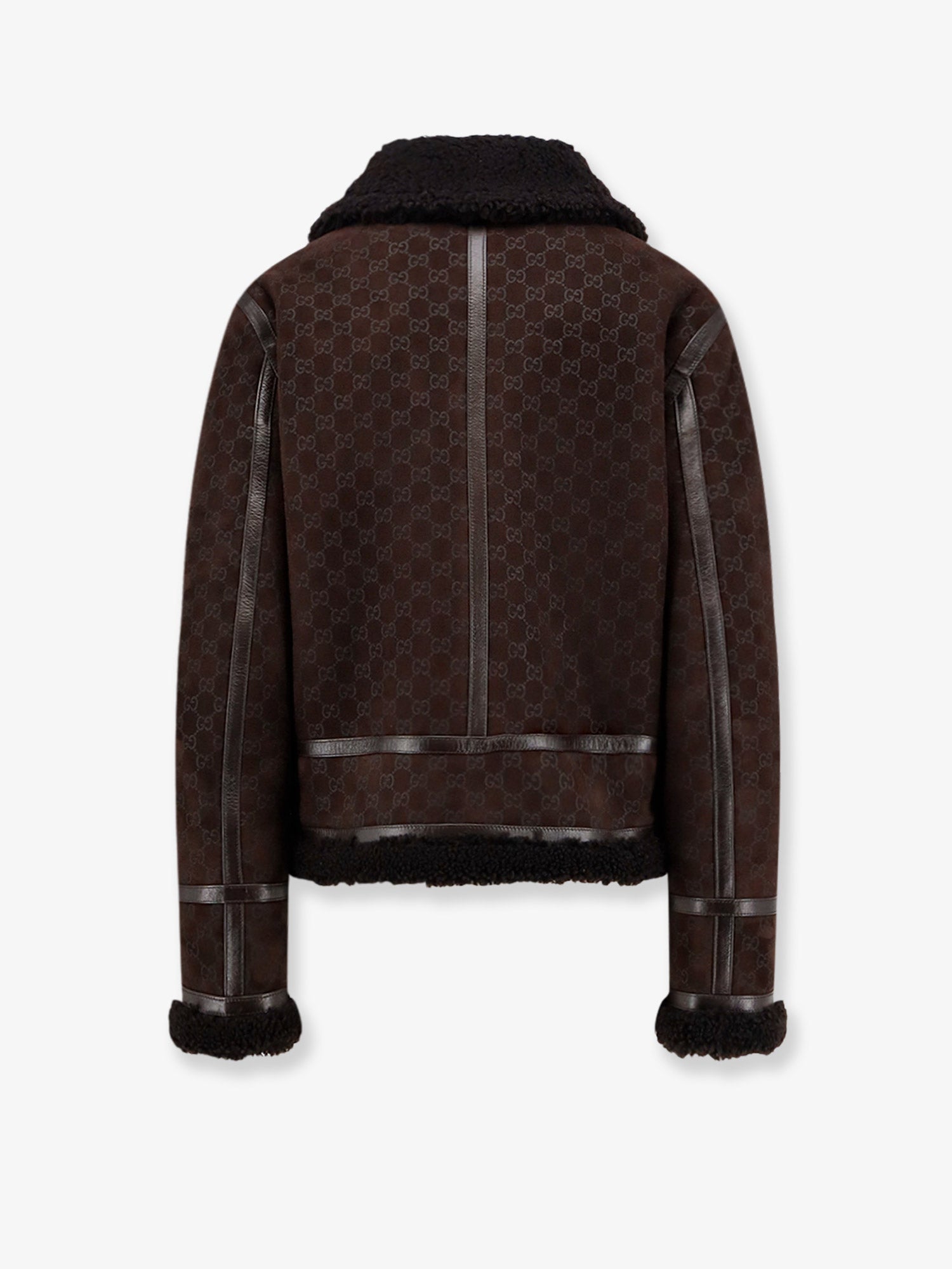 Gucci Suede Jacket With Gg Motif