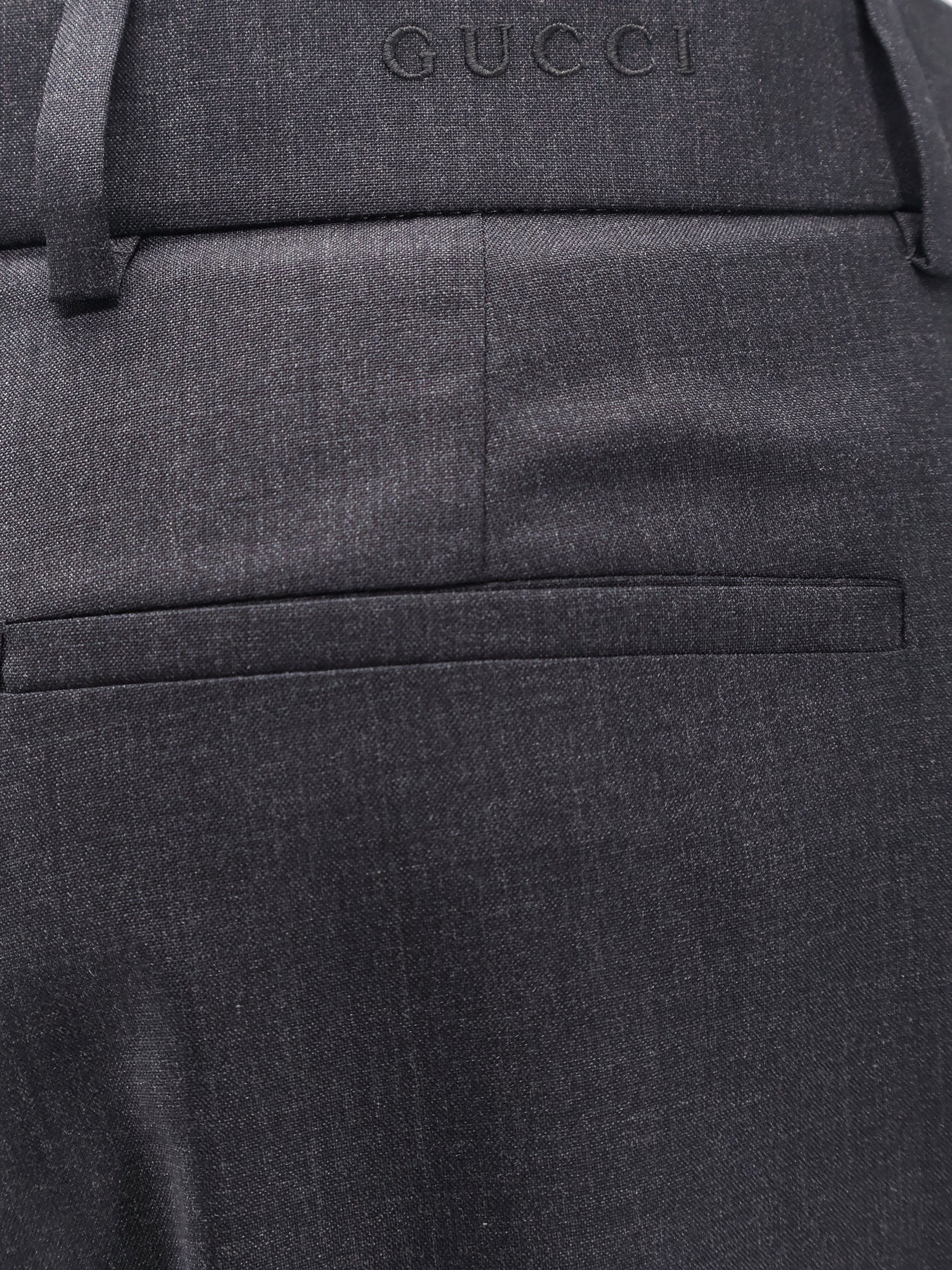 Gucci Wool Trousers With Gucci Embroidery