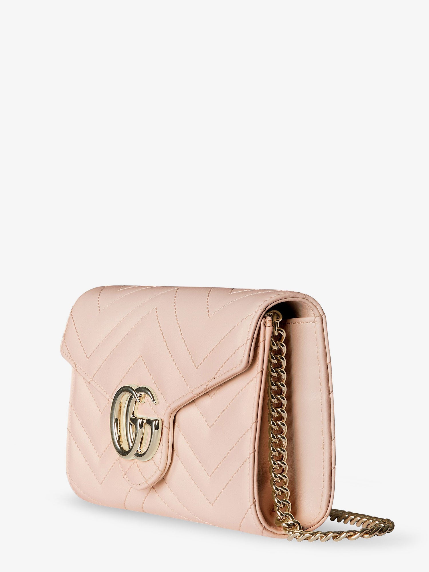 Gucci Quilted Leather Crossbody Bag With Metal Gg Logo