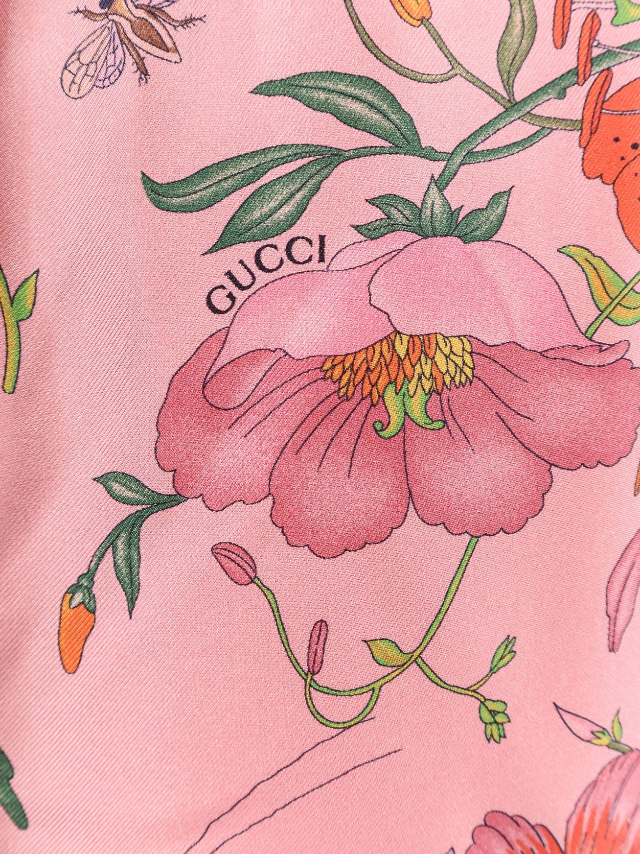 Gucci Silk Trousers With Gucci Flora Print