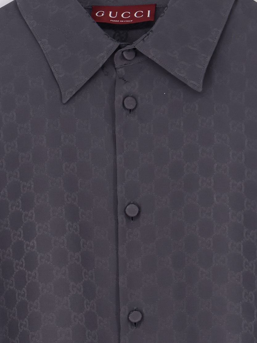 Gucci Gg Jacquard Silk Shirt