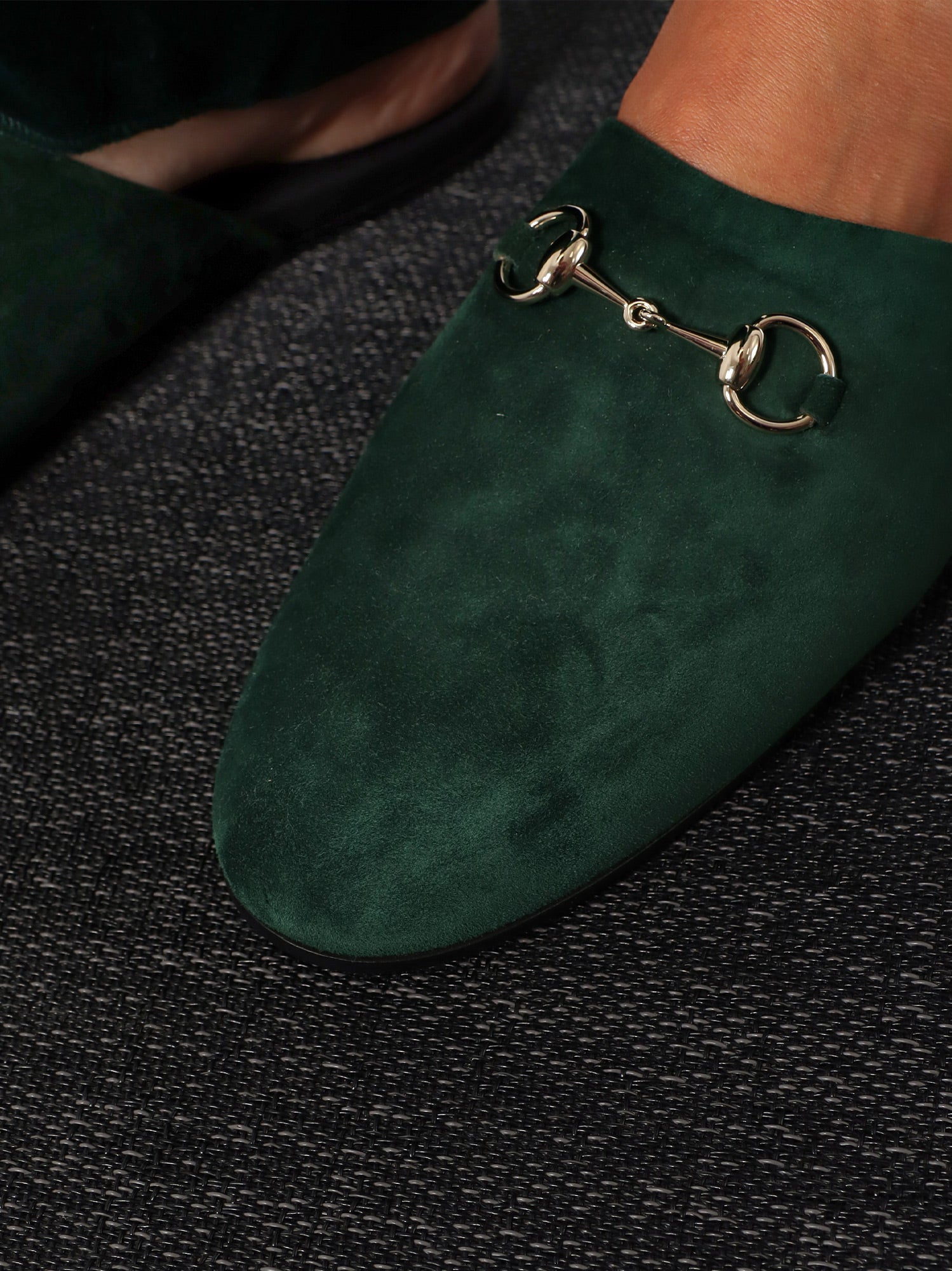 Gucci Suede Sabot With Horsebit