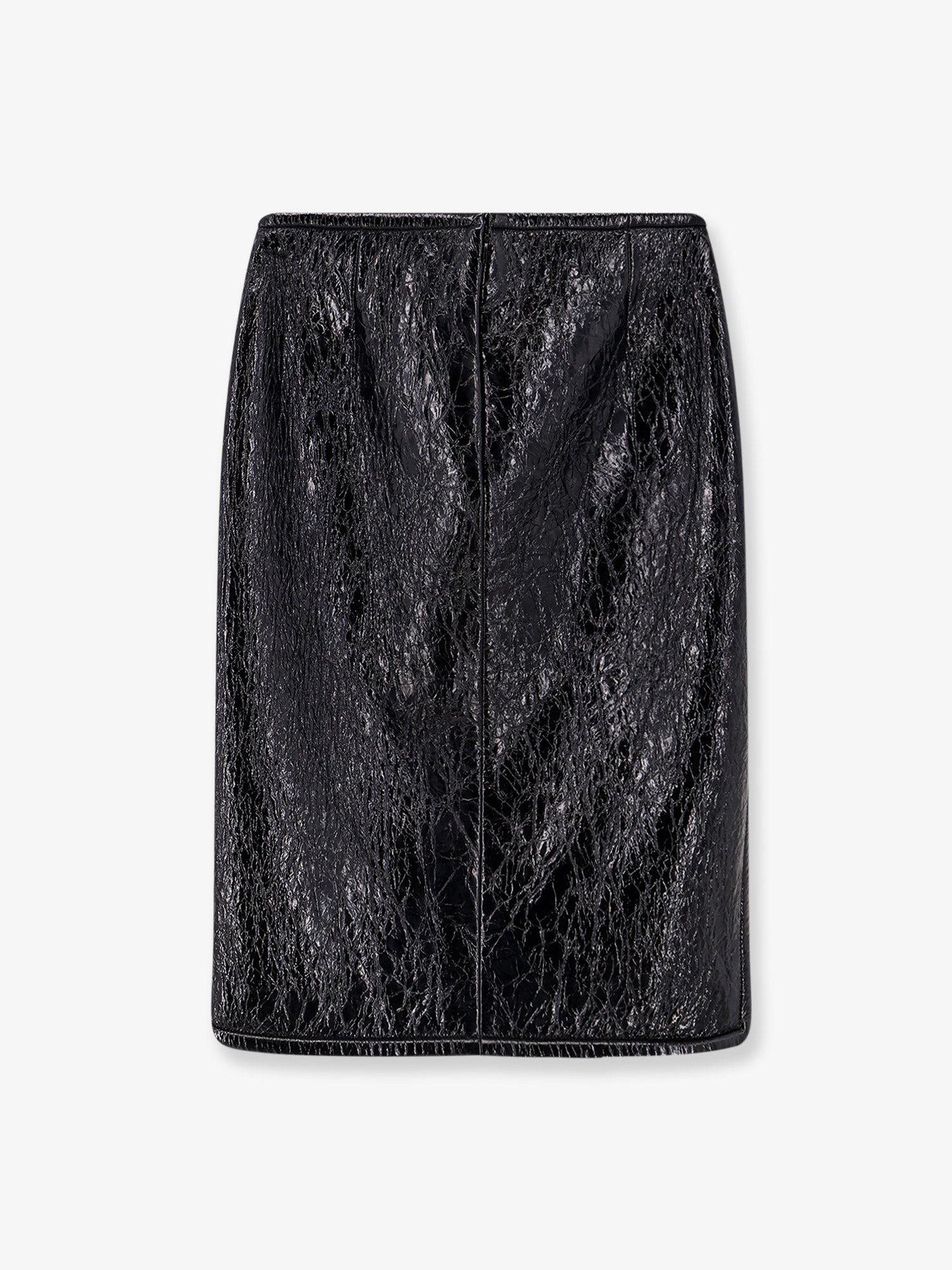 Gucci Shiny Leather And Neoprene Skirt