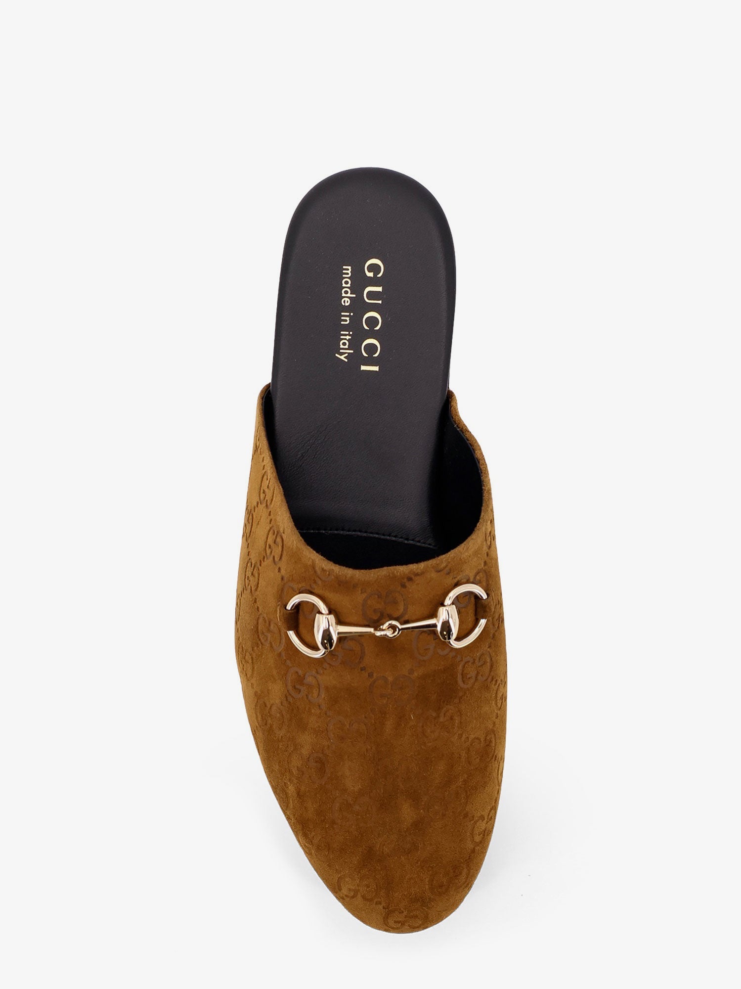 Gucci Suede Sabot With Horsebit Detail