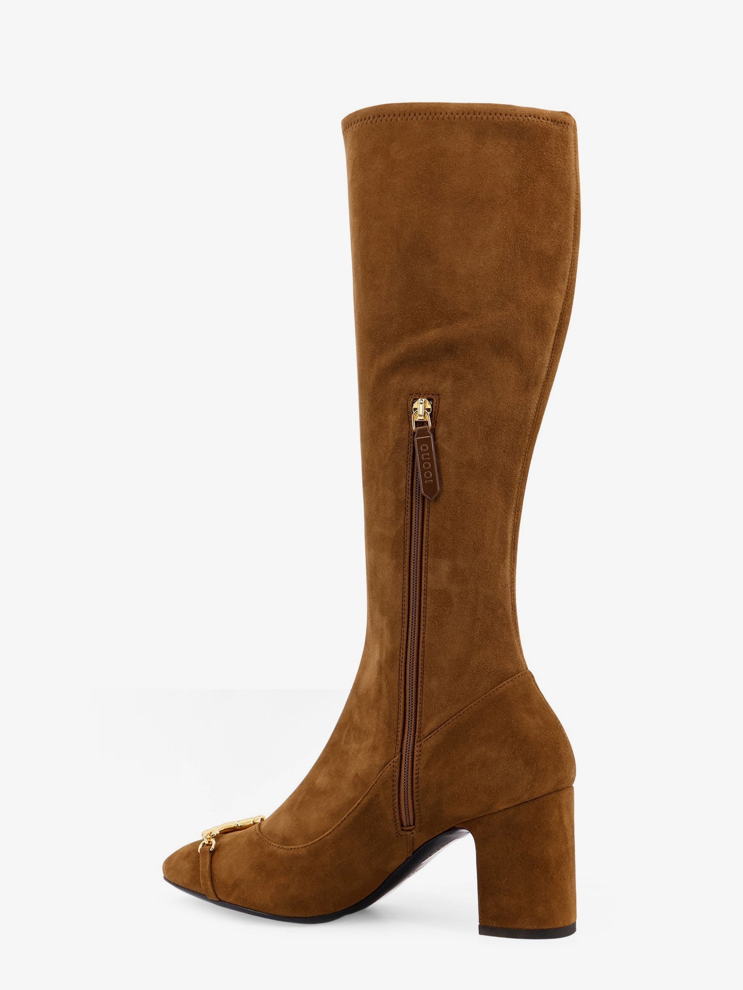 Gucci Suede Boots With Metal Horsebit