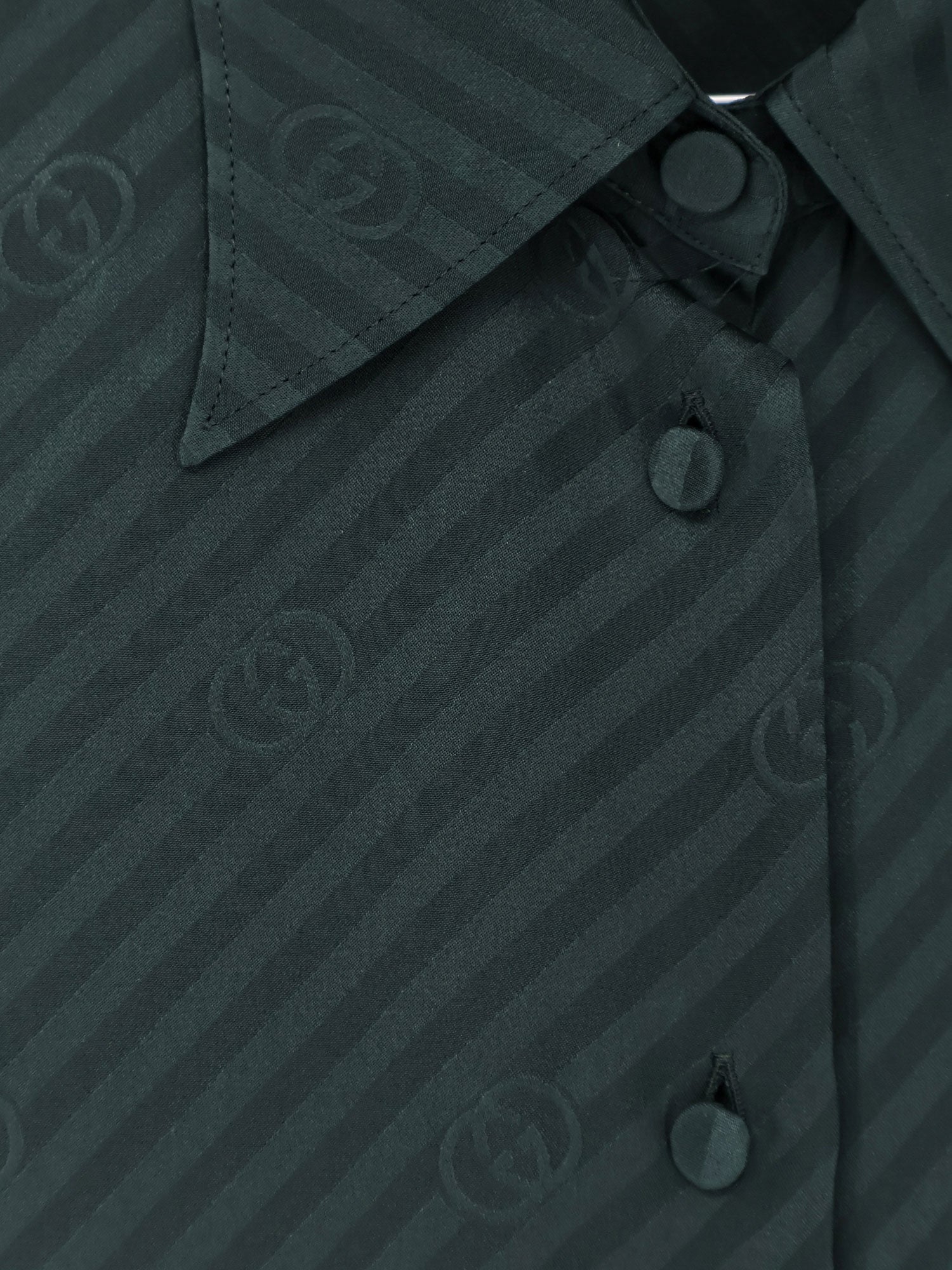 Gucci Silk Shirt With Diagonal Motif