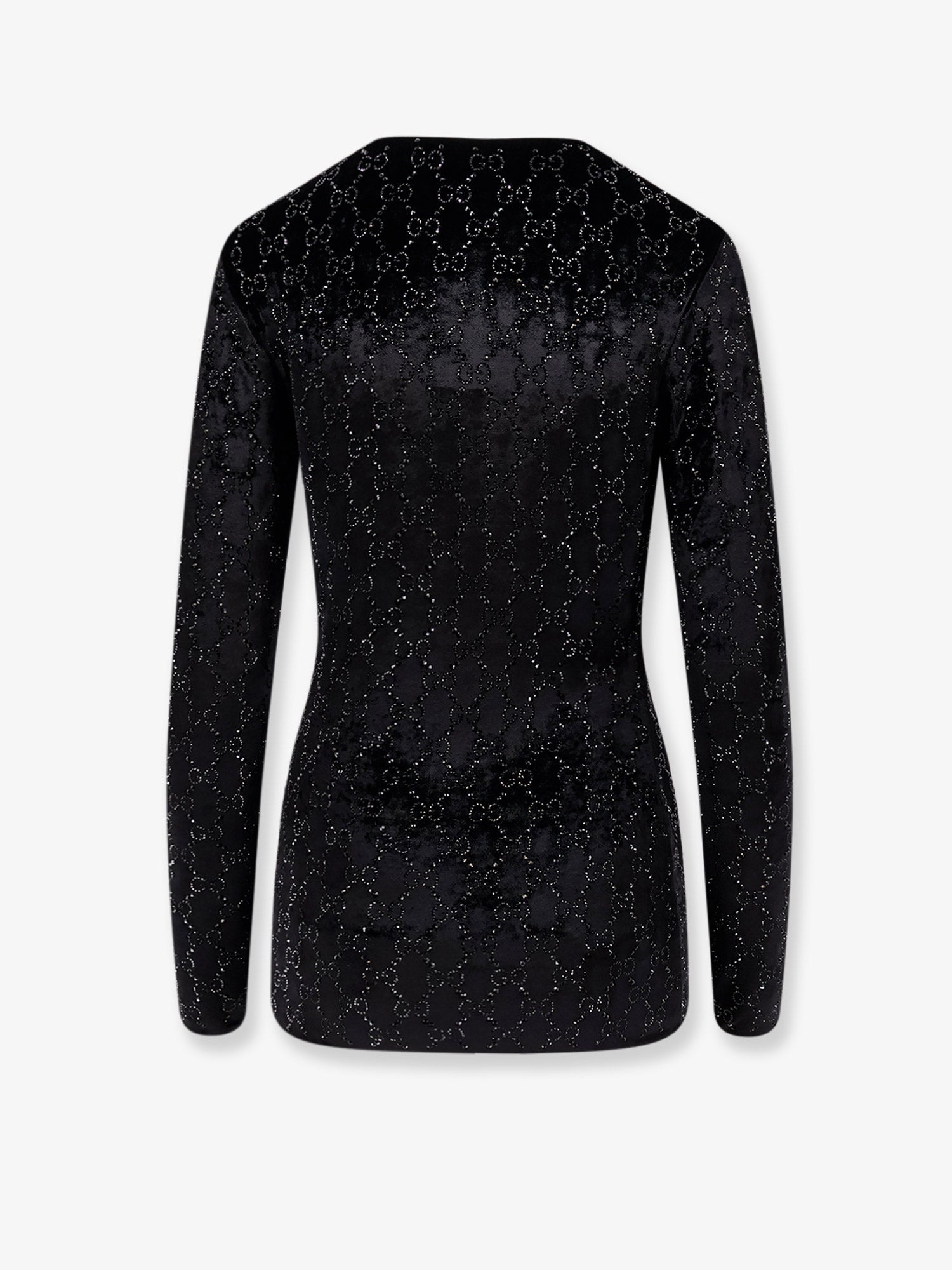 Gucci Chenille Top With All-over Crystal Gg Motif